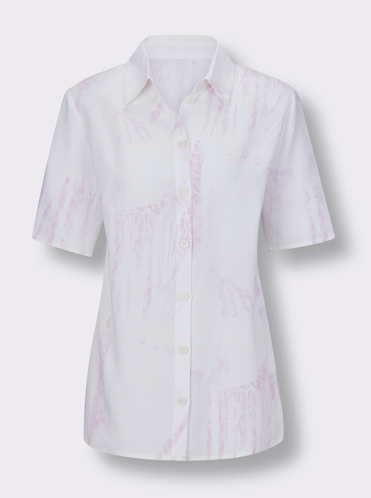 Overhemdblouse - wit/roze