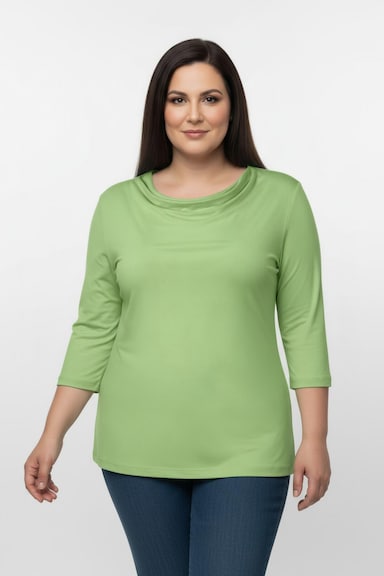 Wasserfallshirt mit 3/4-langen Ärmeln - reseda