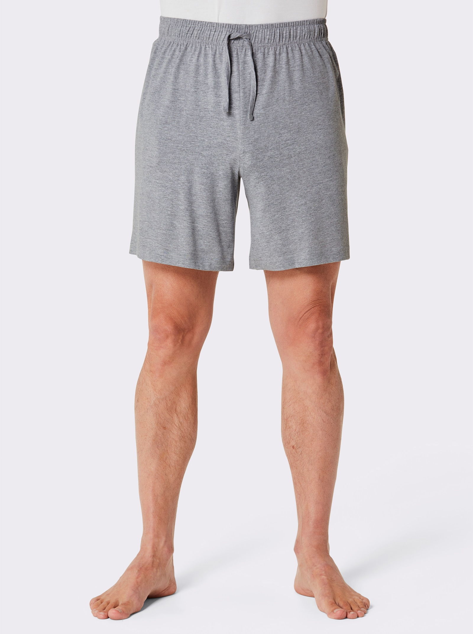 wäschepur men Broek kort - grijs gemêleerd + middenblauw