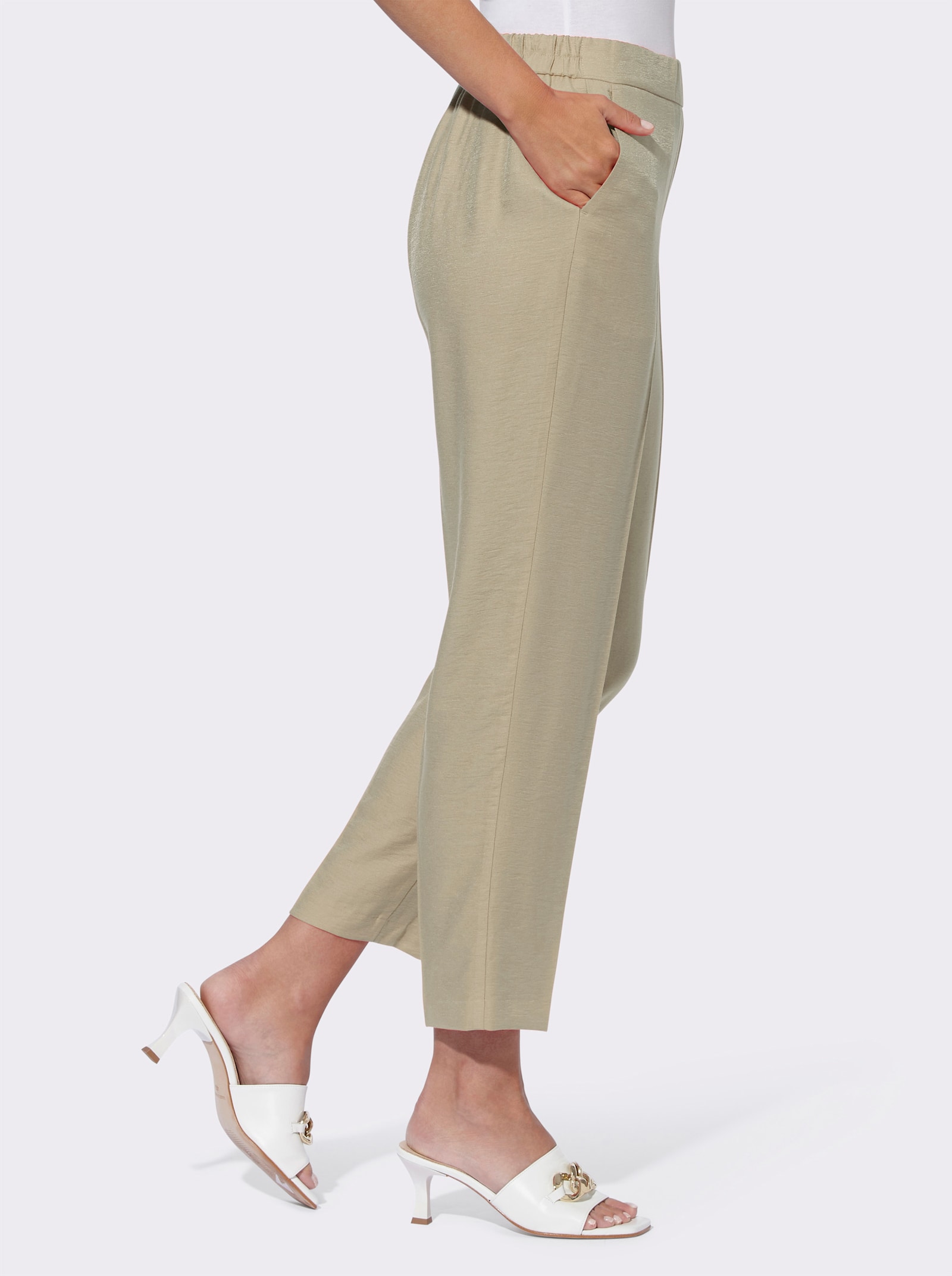 heine Bügelfaltenhose mit rückwärtigem Dehnbund - schlamm