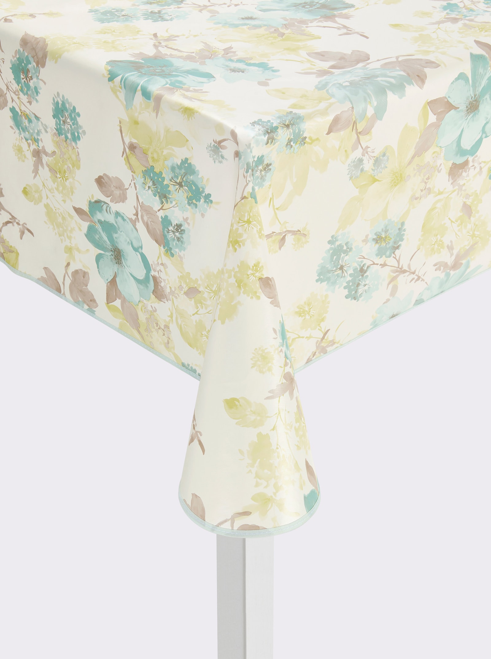 Tischdecke - weiß-jade-bedruckt