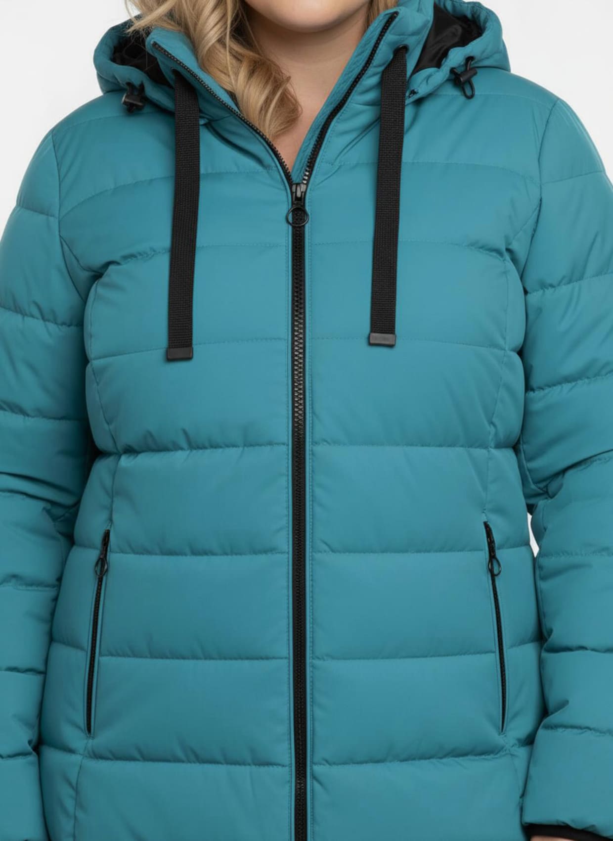 Steppjacke mit elastischer Kontrast-Paspelierung - aquapetrol