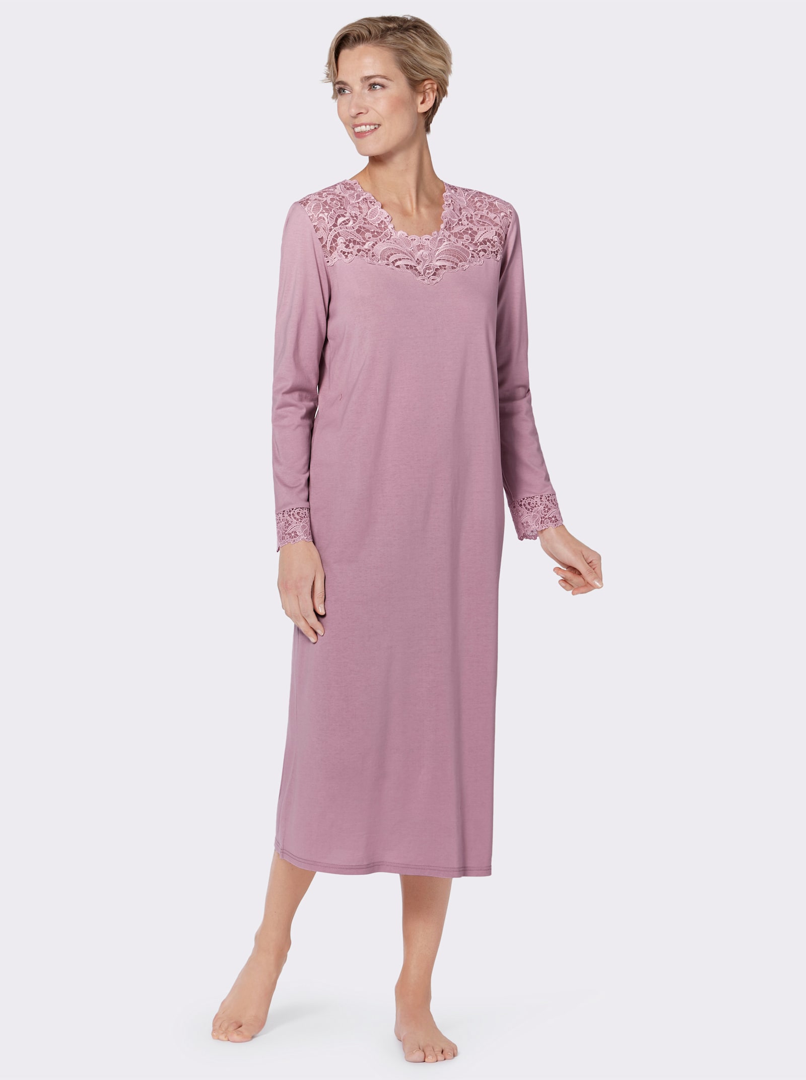 wäschepur Nachthemd mit Glanz-Effekt - rosé