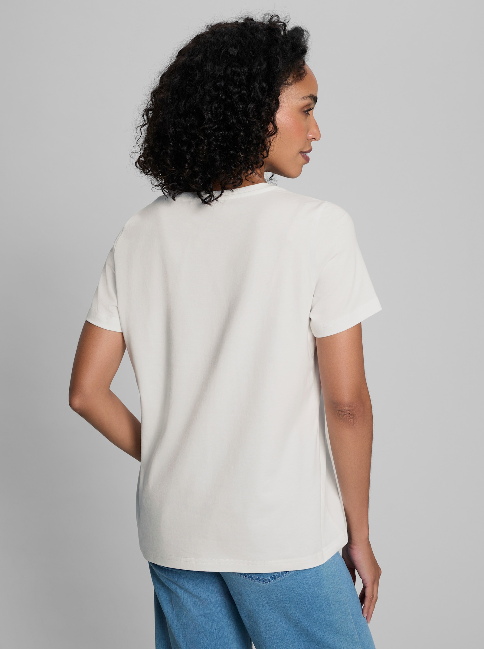 heine Kurzarmshirt mit Front-Print - ecru