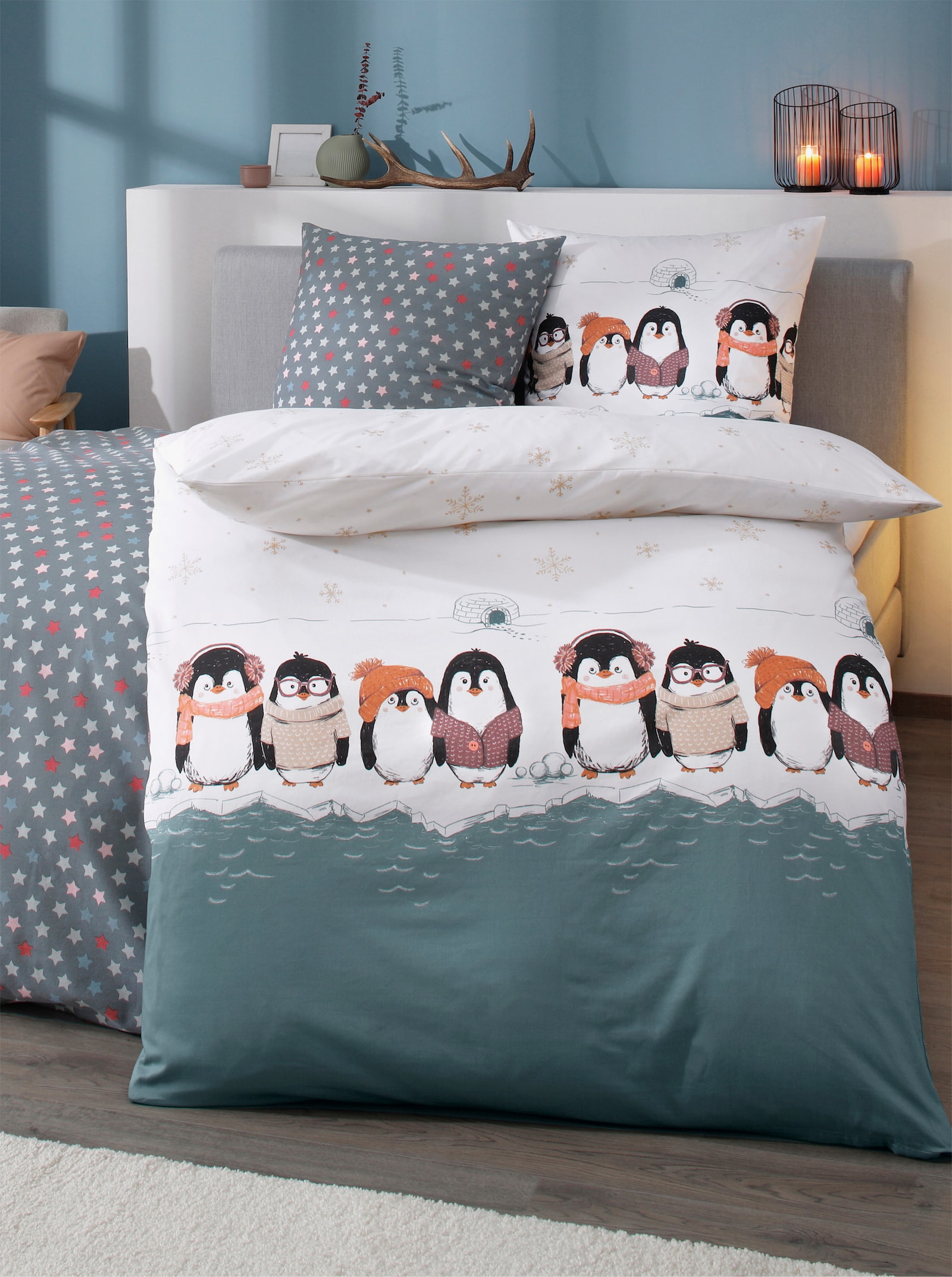 Dormisette Bedtextiel - ecru/jade bedrukt