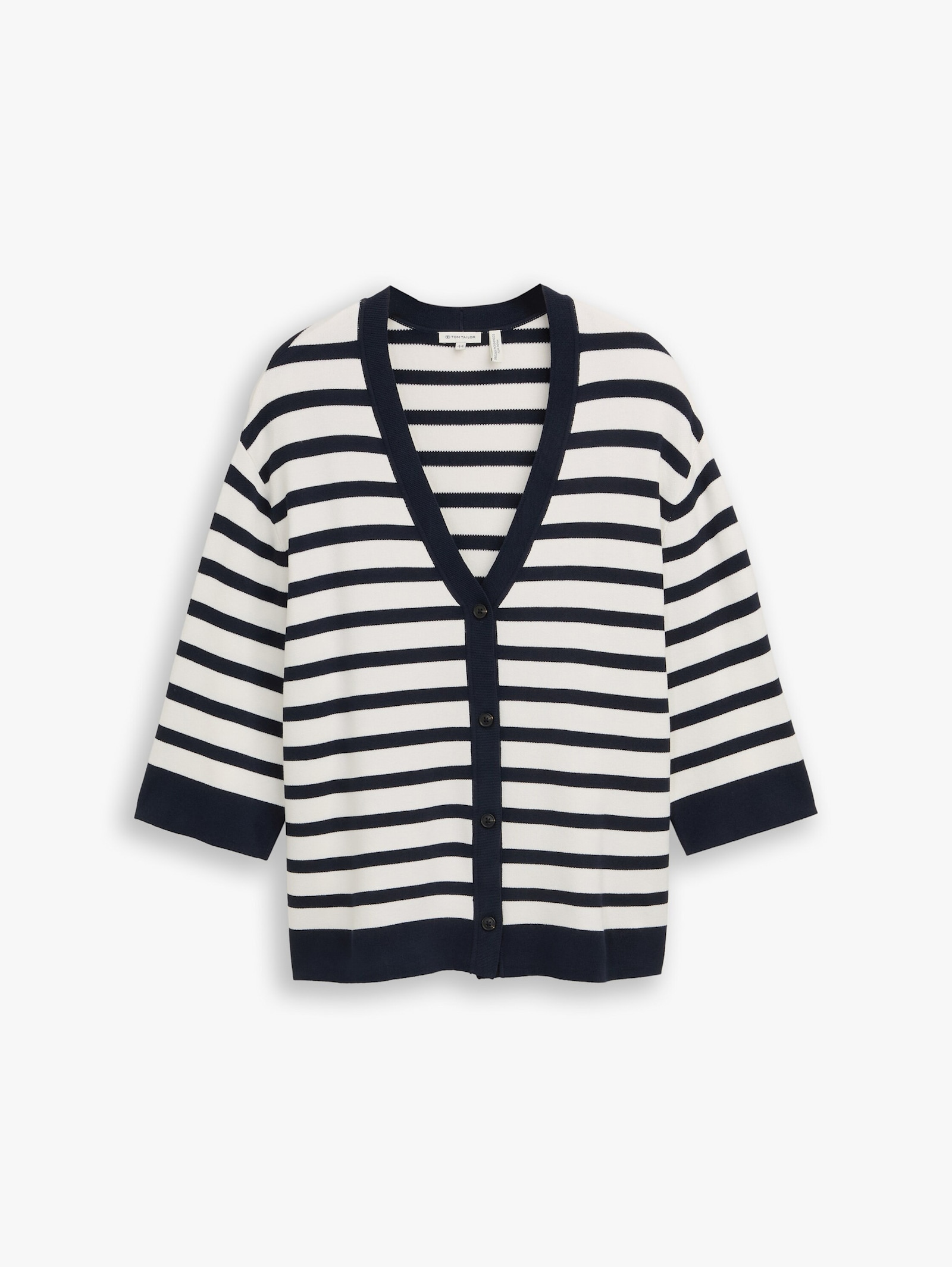 Cardigan - white sky blue knit stripe
