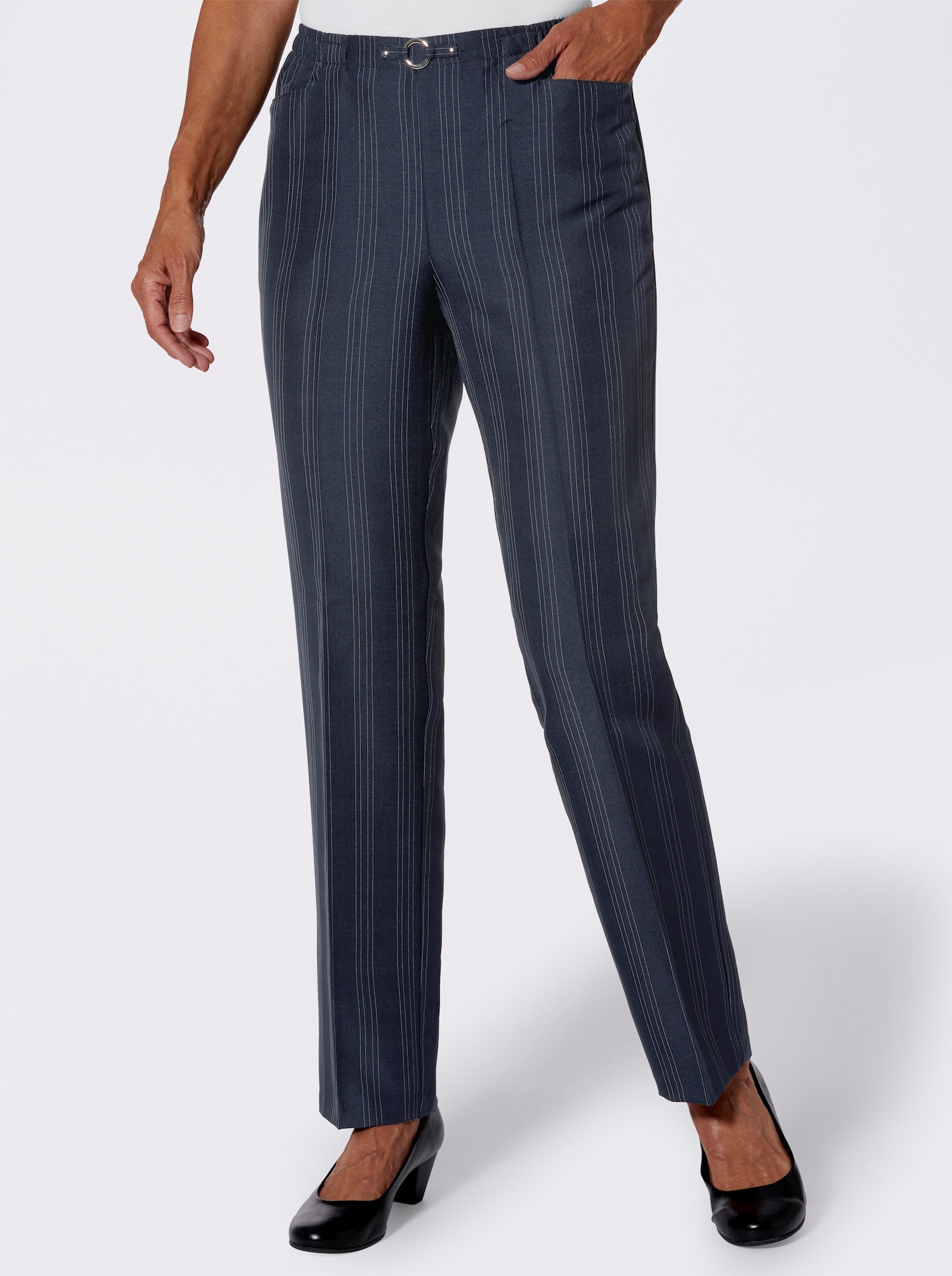 Comfortbroek per 2 stuks - marine + marine gestreept