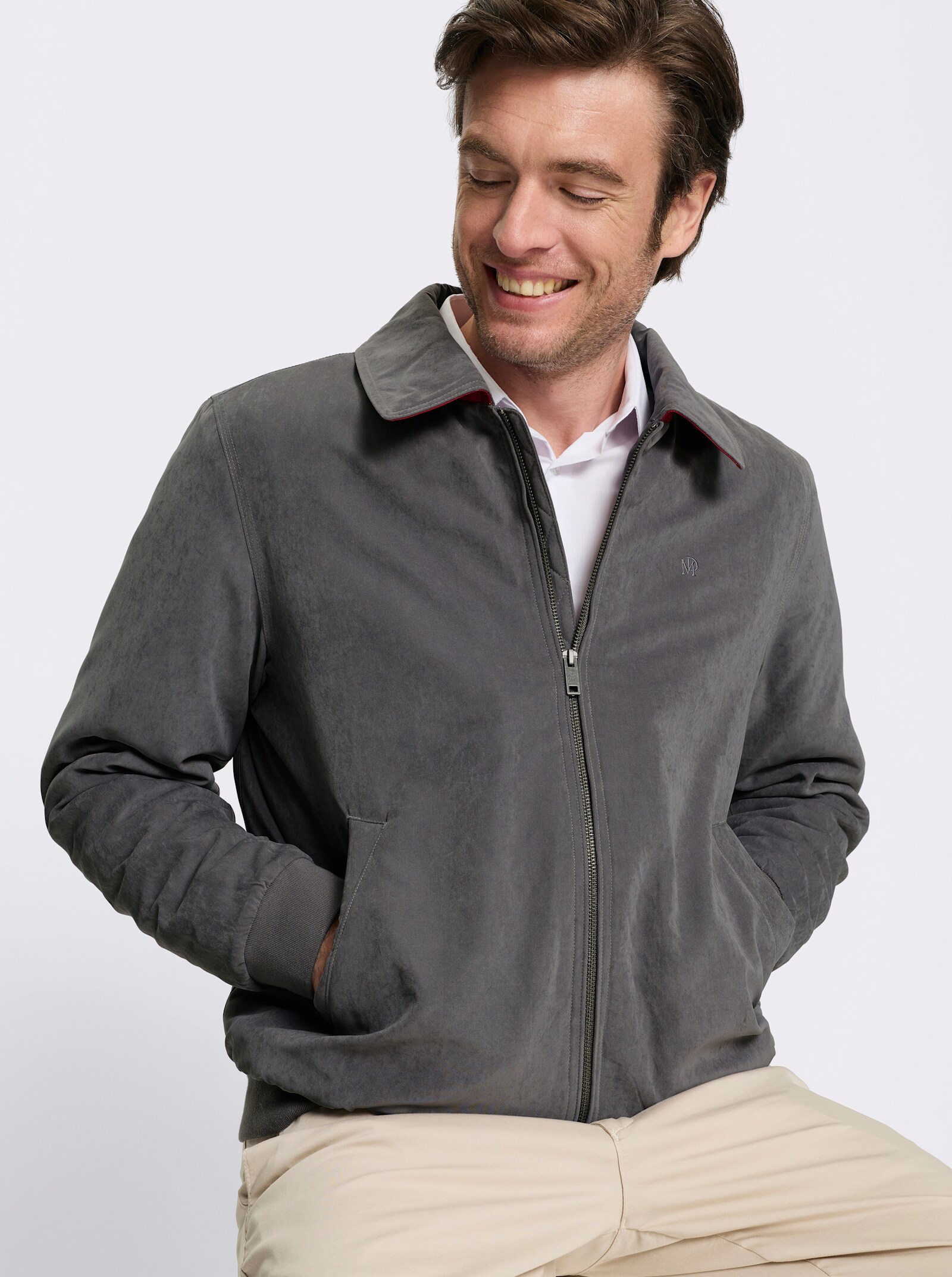 Marco Donati Blouson mit drei Innentaschen - anthrazit