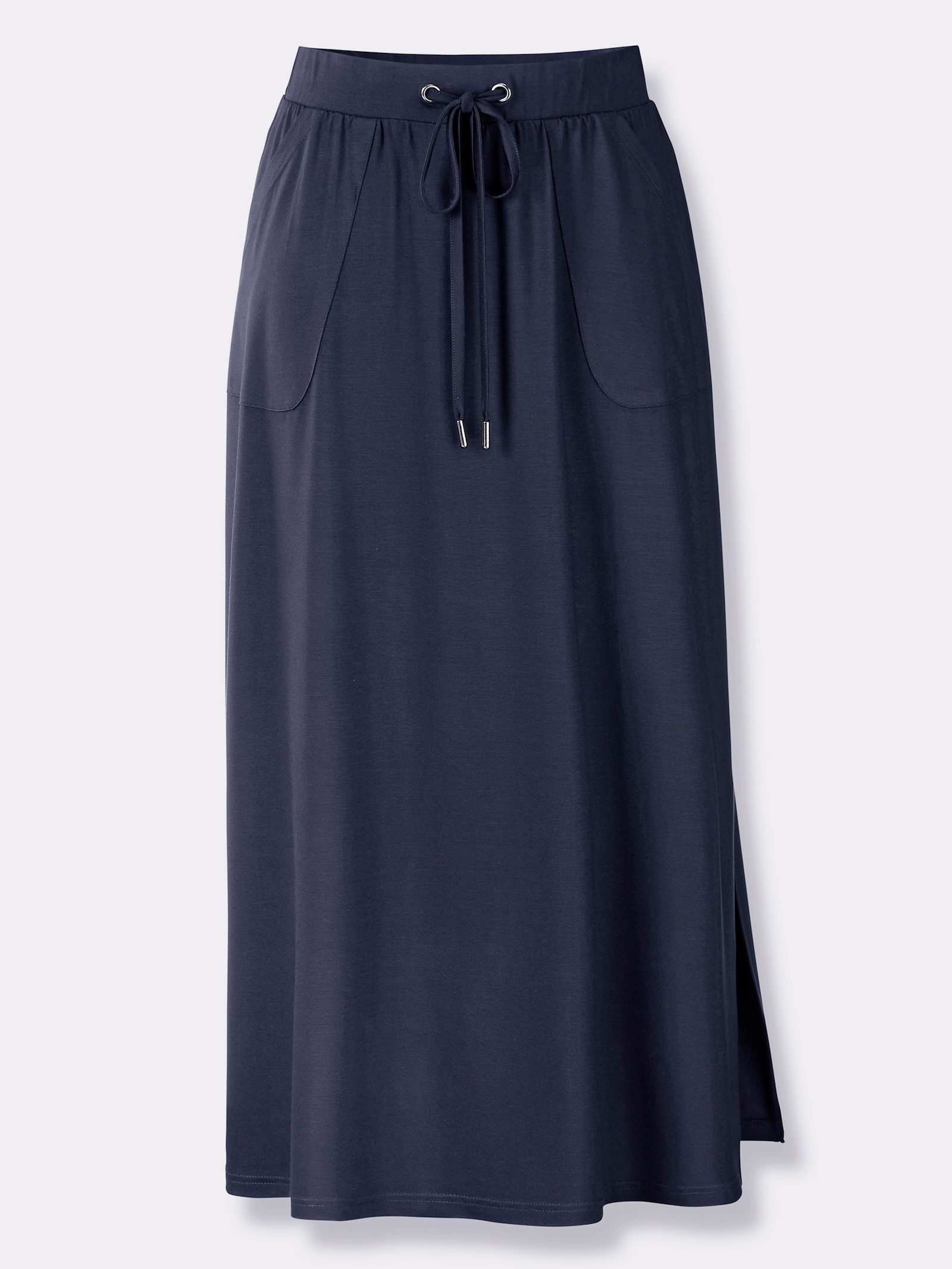 Jerseyrock mit Seitenschlitz - marine