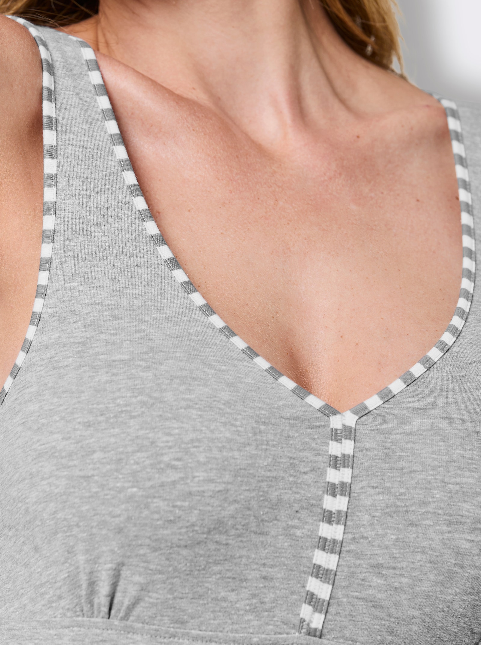 wäschepur BH-Hemd ohne Bügel - grau-meliert