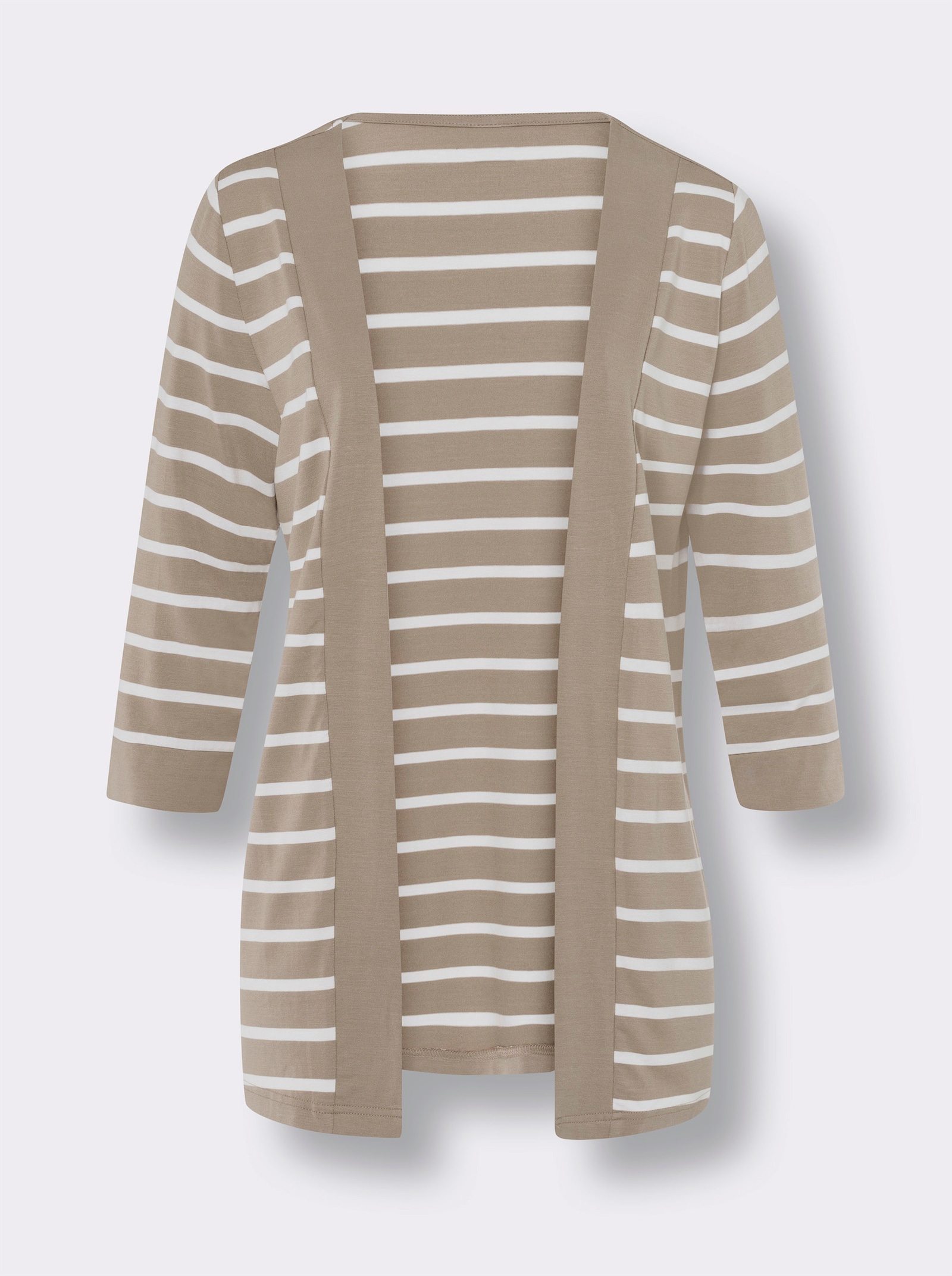 Shirtjacke im garngefärbten Streifenmuster - sesam-weiß-gestreift