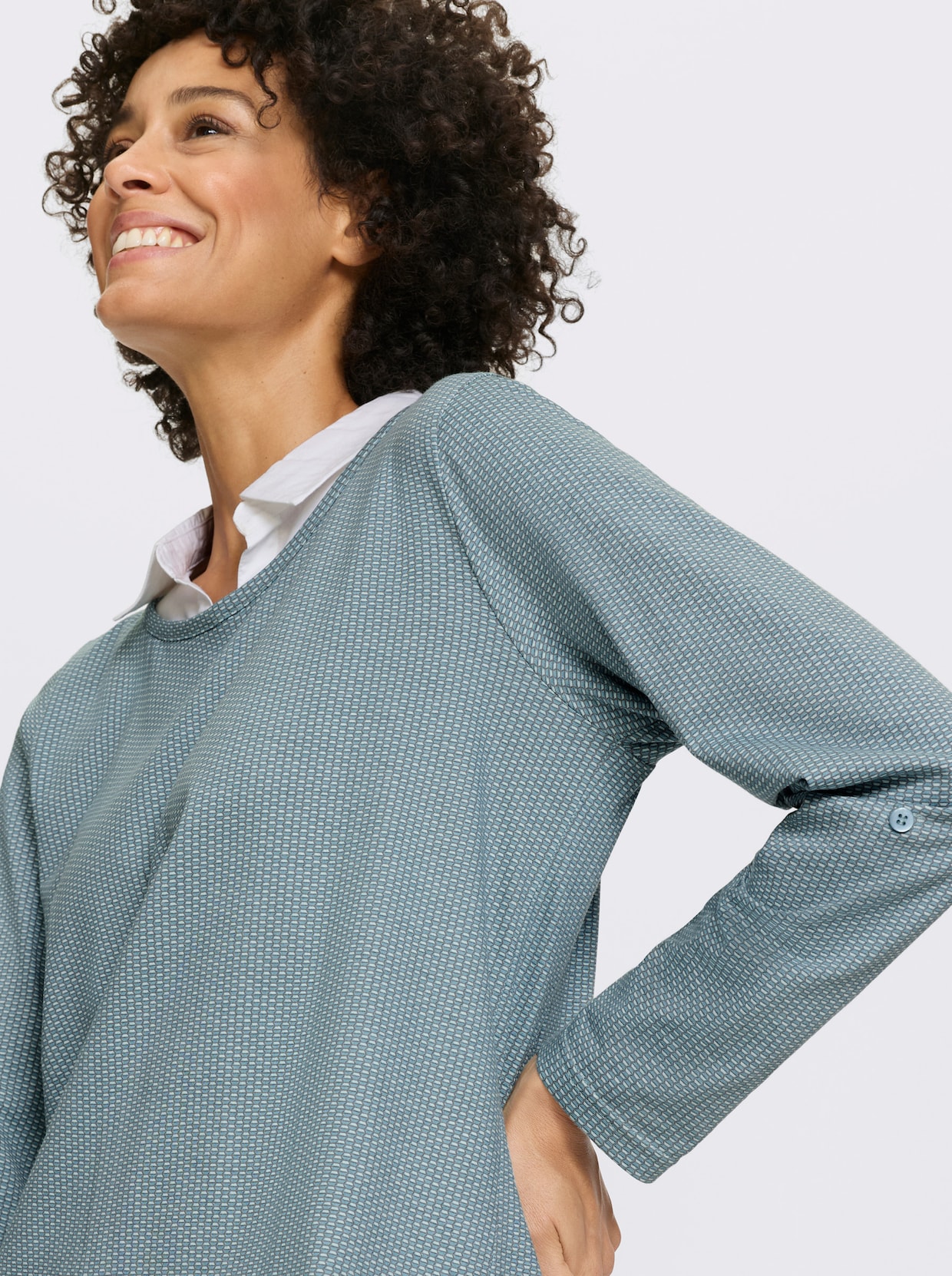 Longshirt - mint-ozean-bedruckt