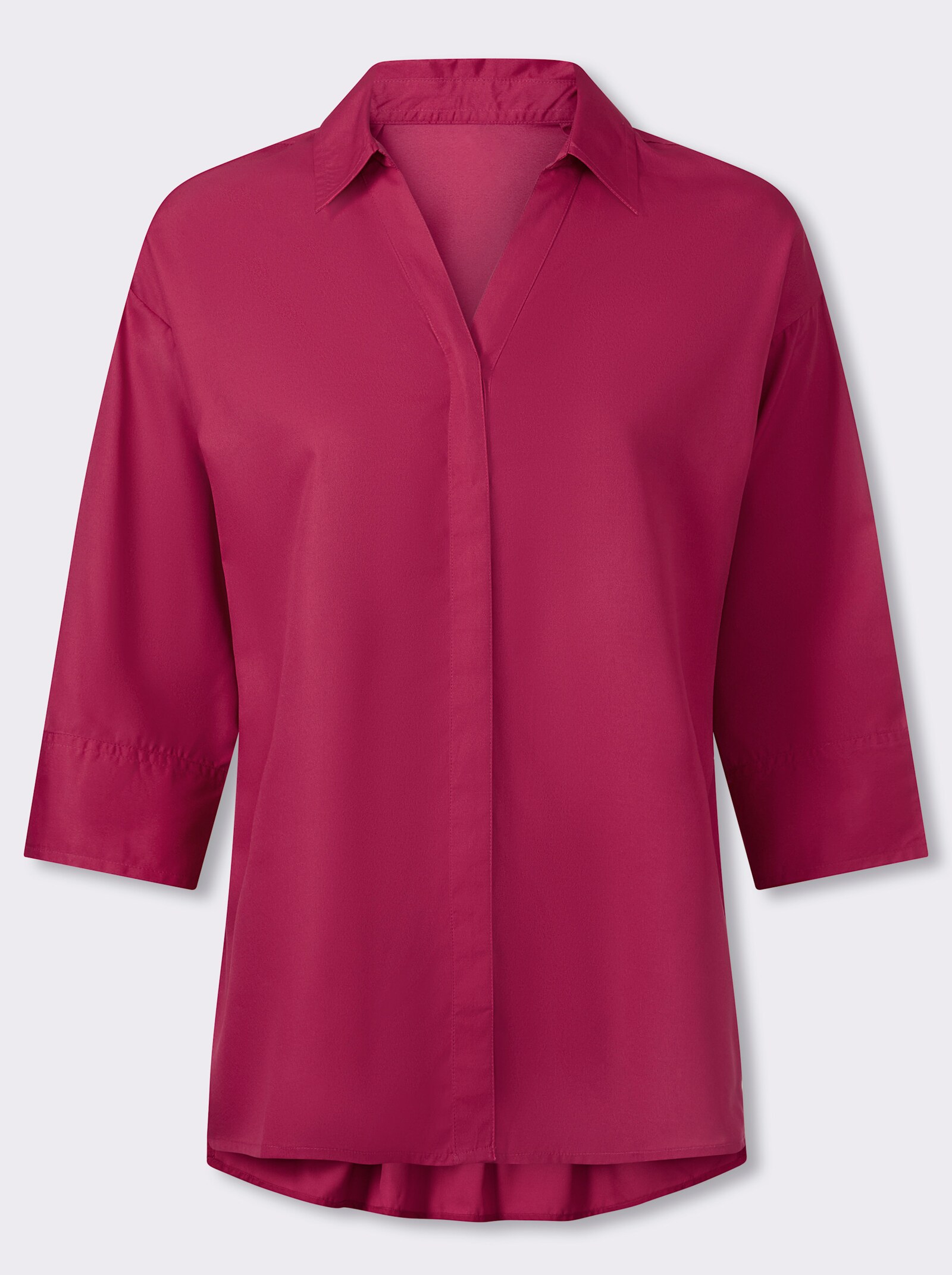 Longbluse mit Falte im Rückteil - pink