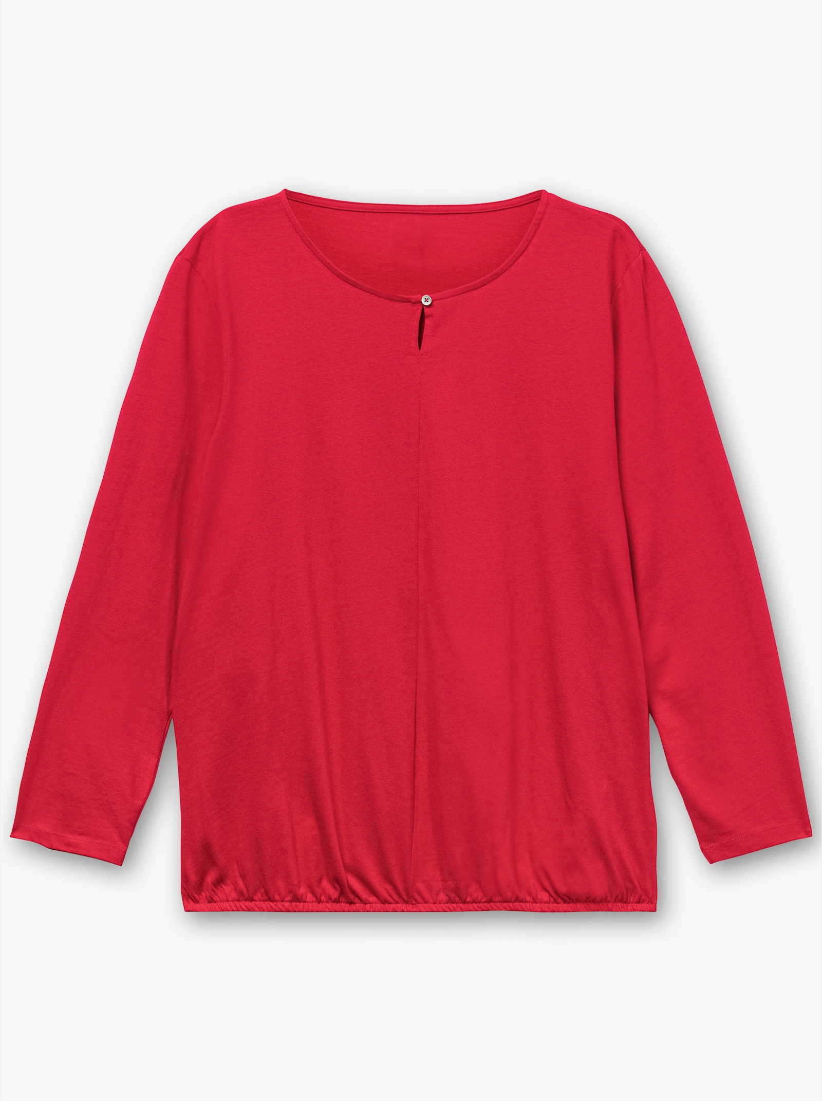 Langarmshirt mit elastischem Saum - rot