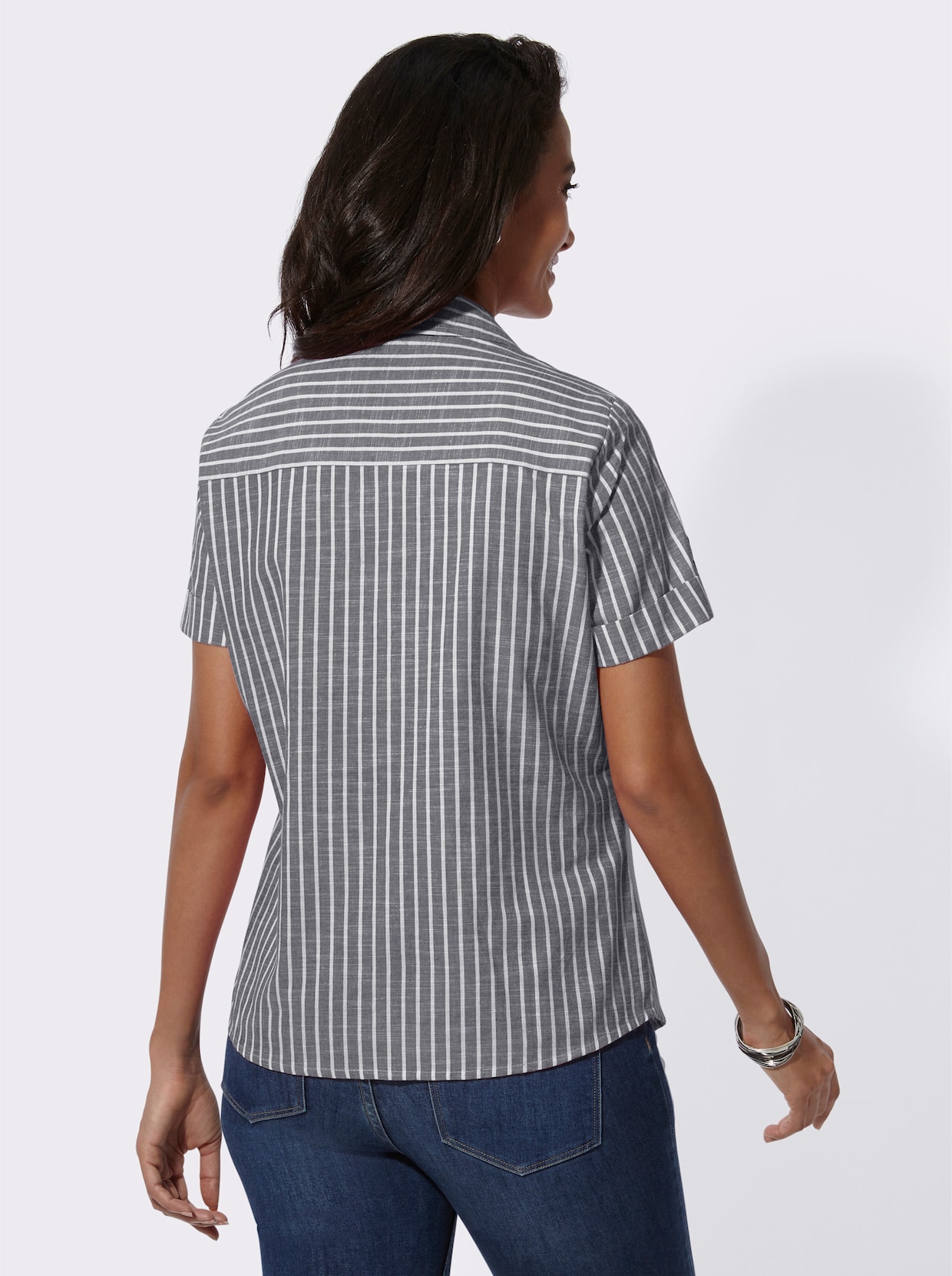 Gestreepte blouse - marine gestreept