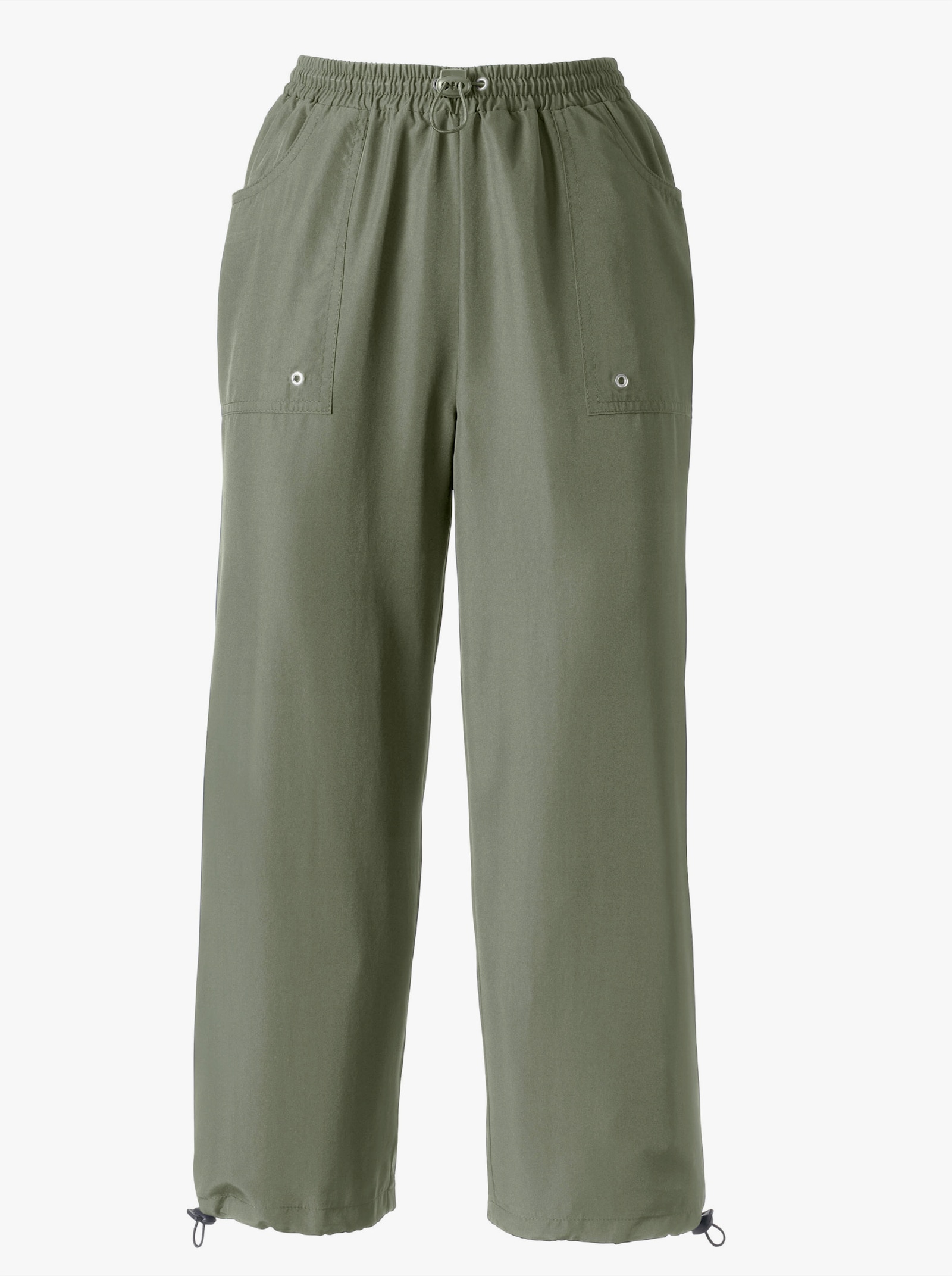 7/8-broek van microgaren - kaki