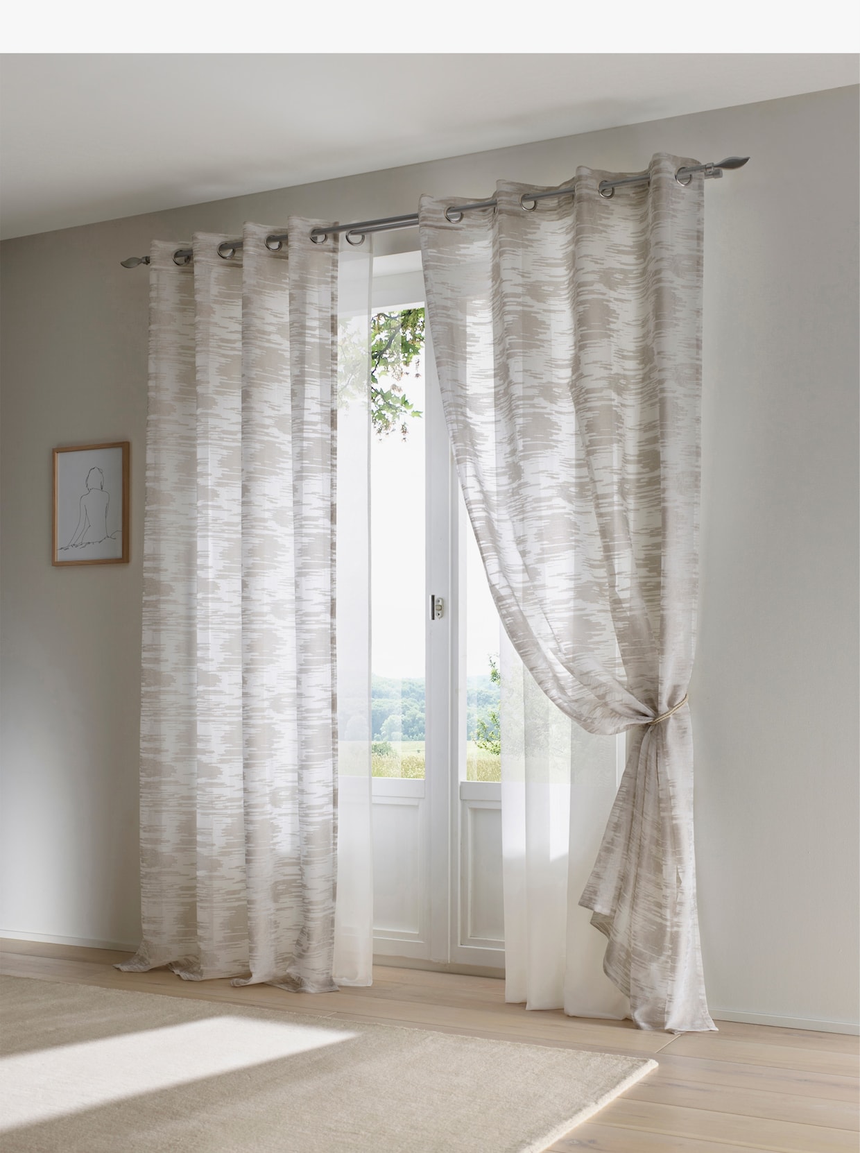 heine home Decor. vitrage - beige/grijs