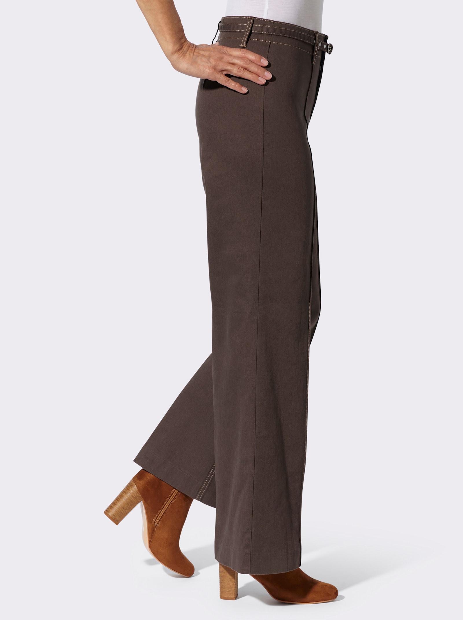  Jeans mit Biese vorne - brown-denim
