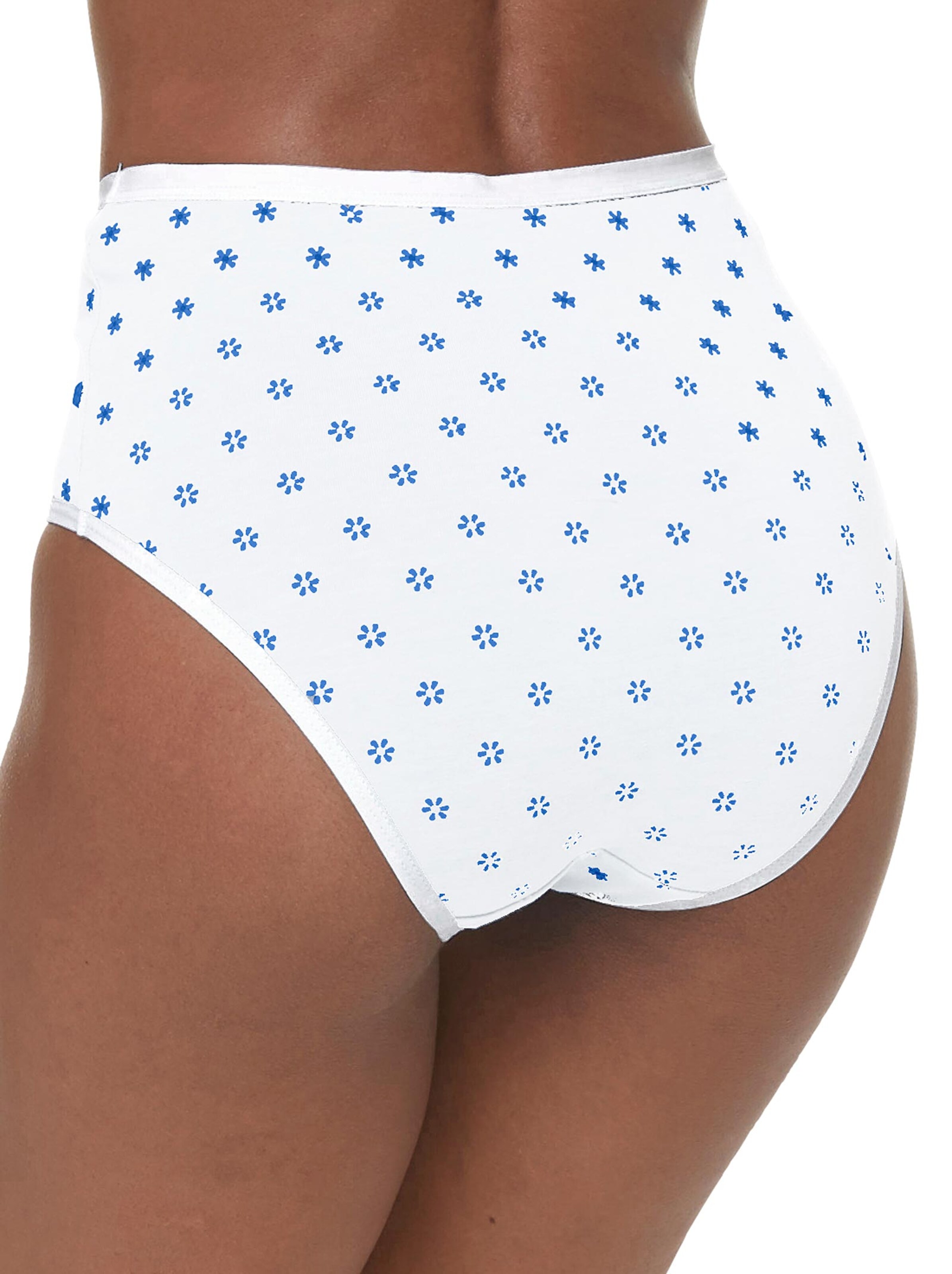 wäschepur Hüftslip - weiß-blau-bedruckt