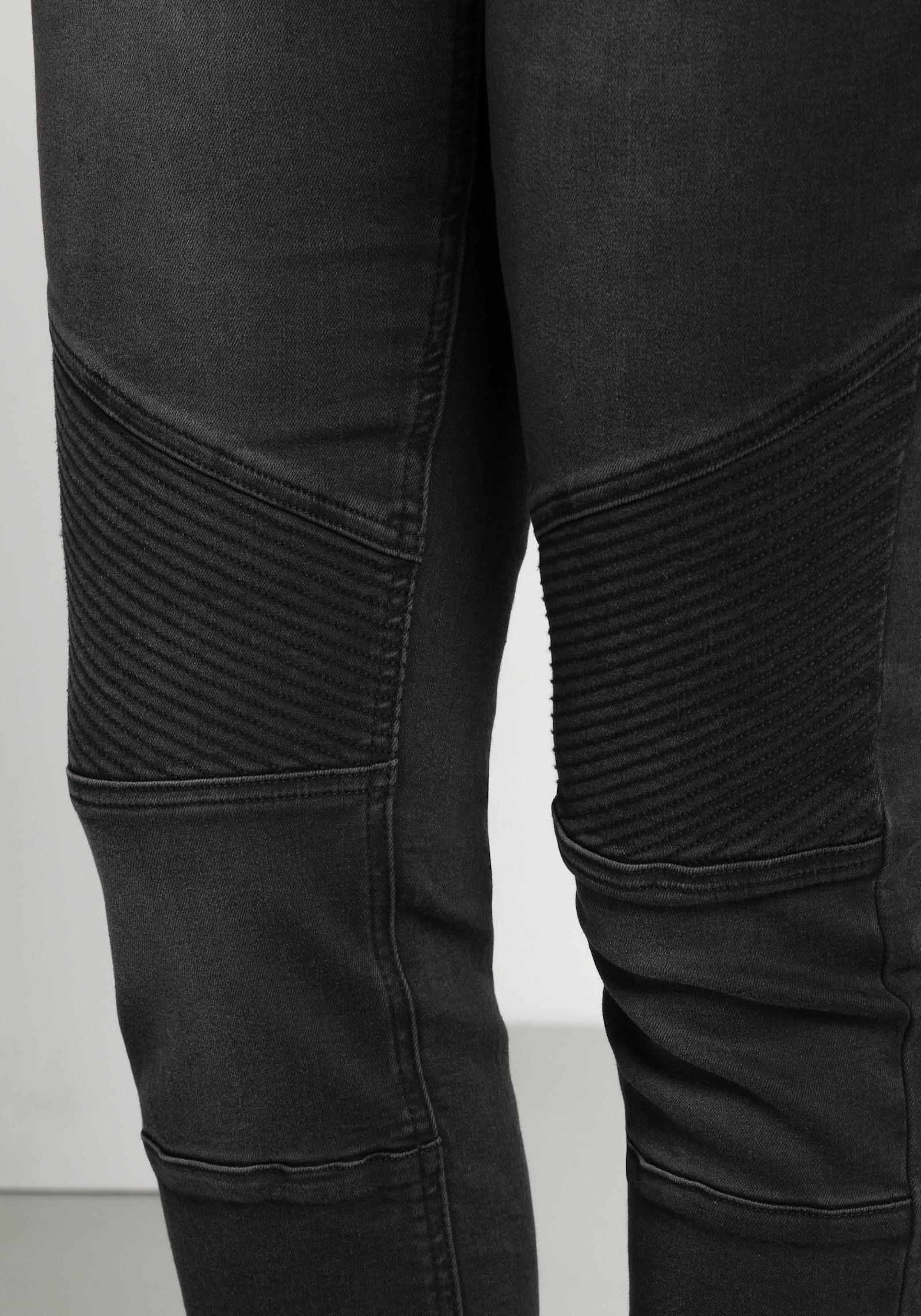 sheego Skinny jeans in bikerlook - black denim