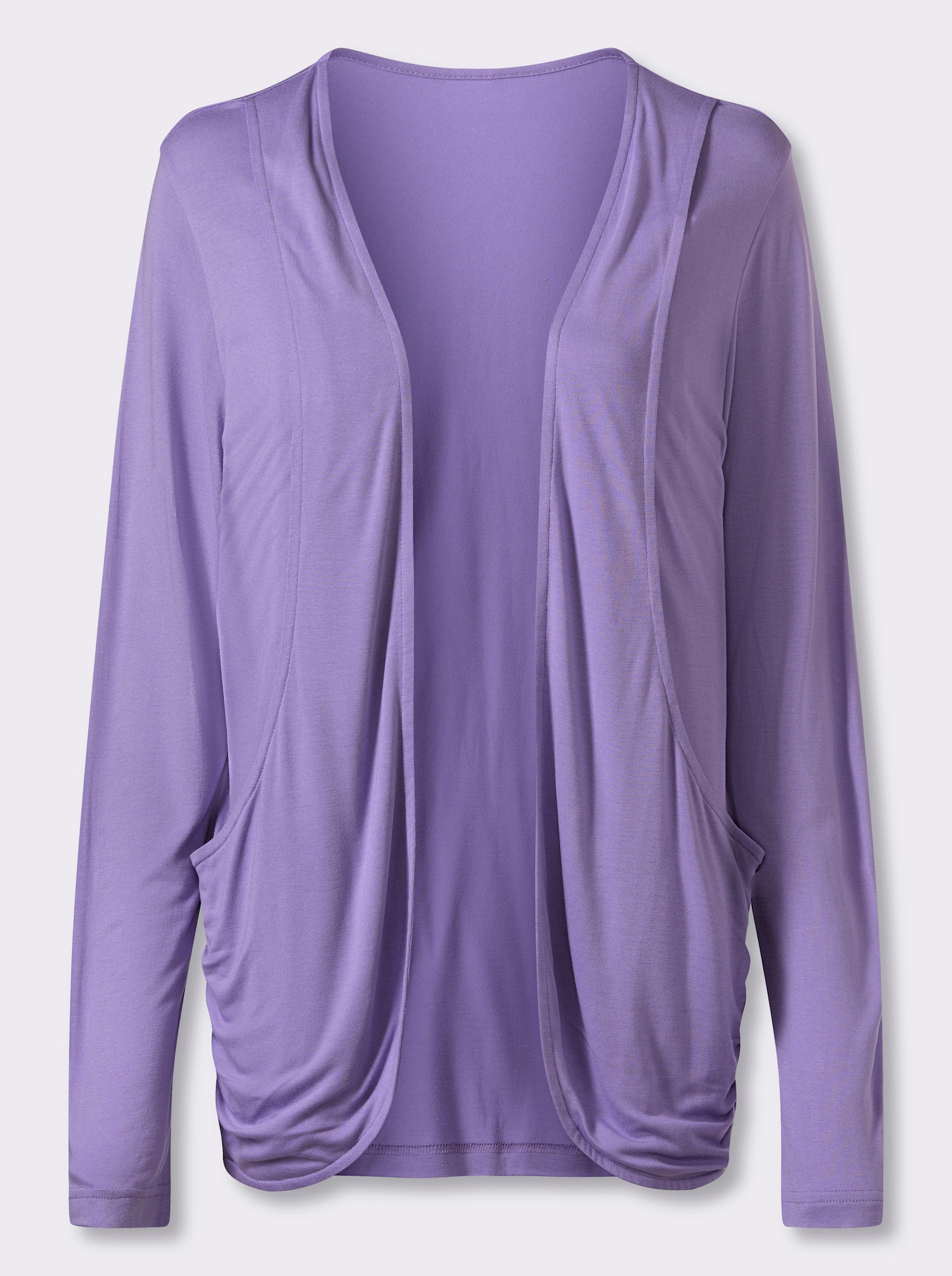 Kabátik, vpredu dve vrstvy - levanduľová