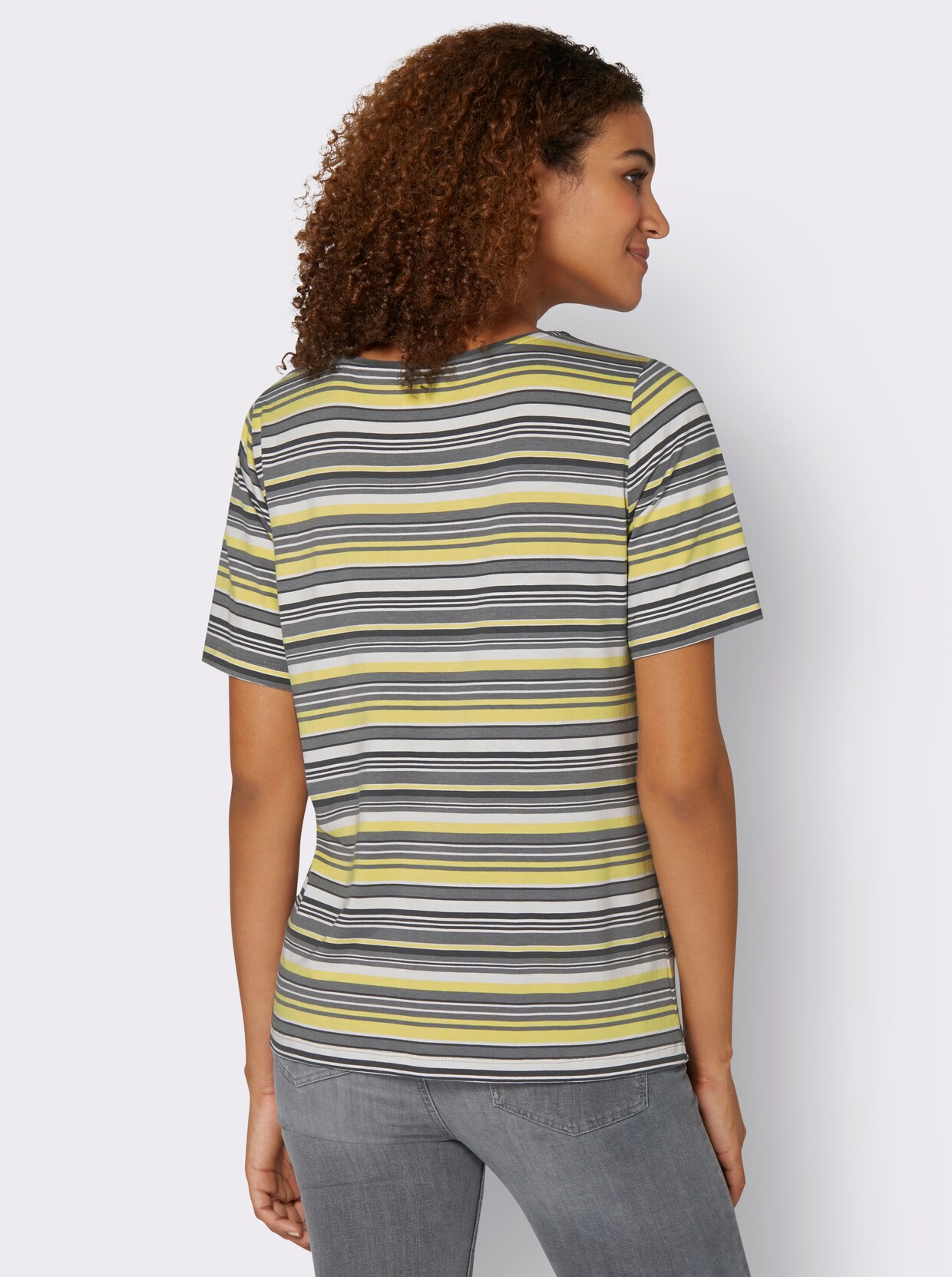 Streifenshirt - steingrau-gestreift