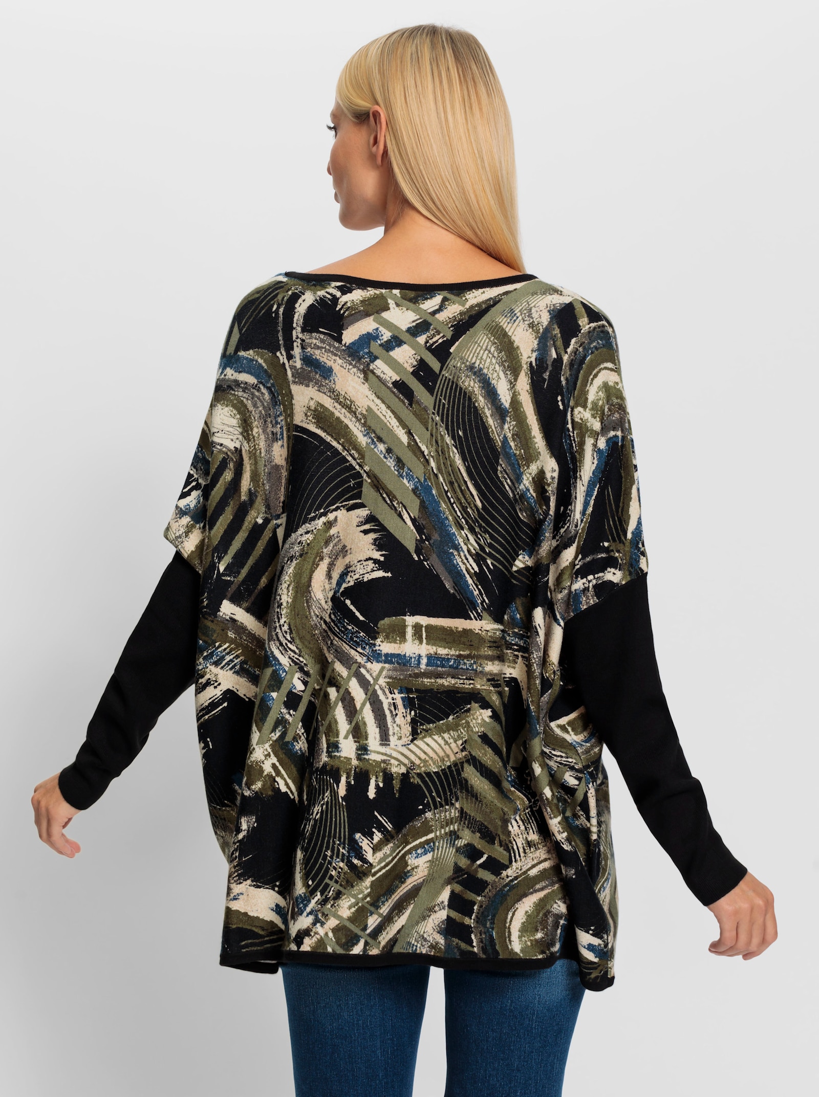 heine Pull ample avec motif imprimé - kaki-écru imprimé