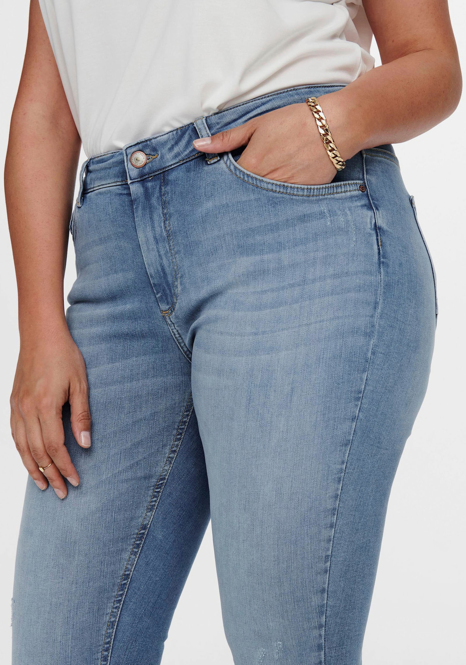 ONLY CARMAKOMA Skinny-fit-Jeans - light blue denim