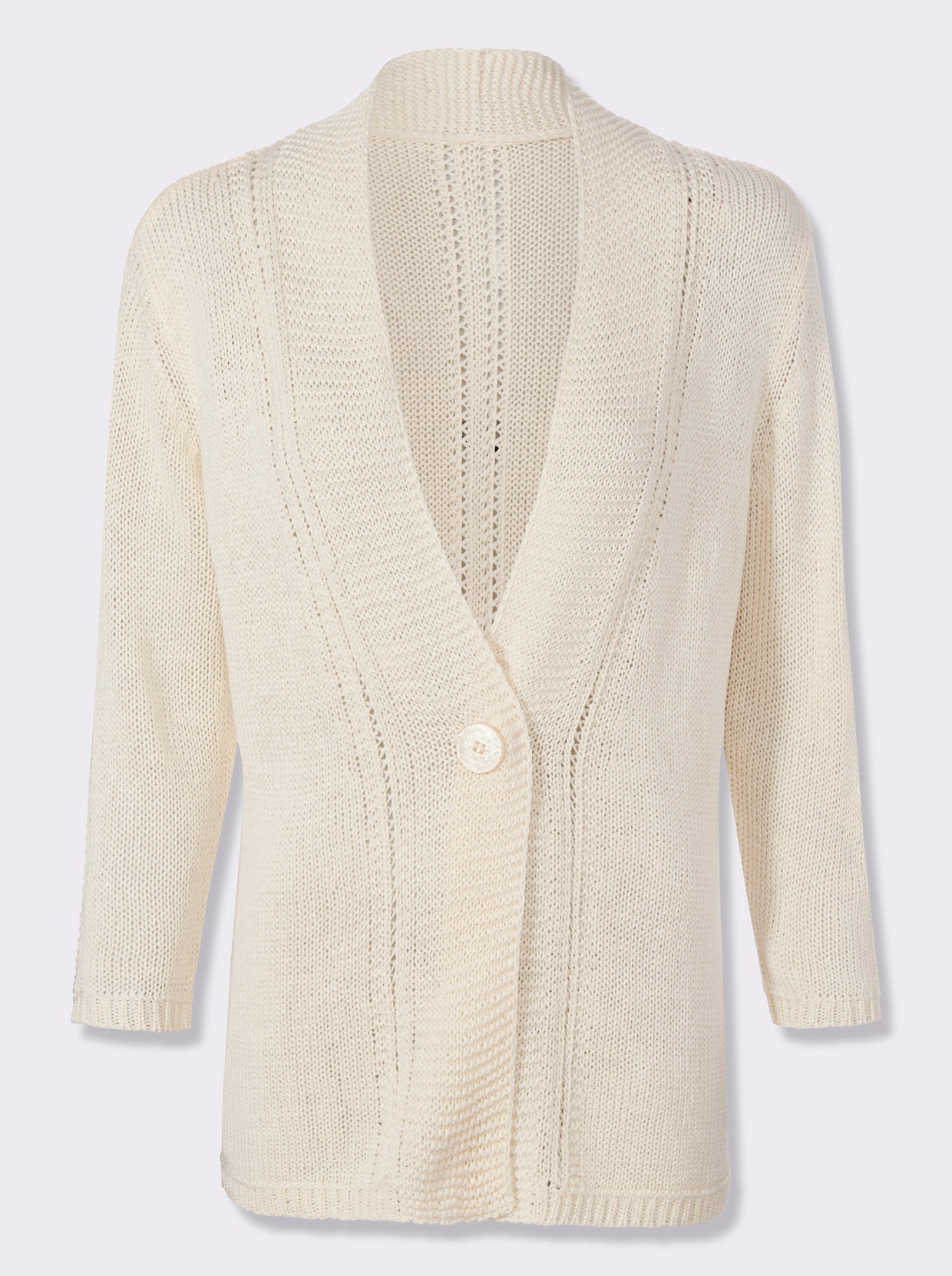 Strickjacke in pflegeleichtem Bändchengarn - champagner