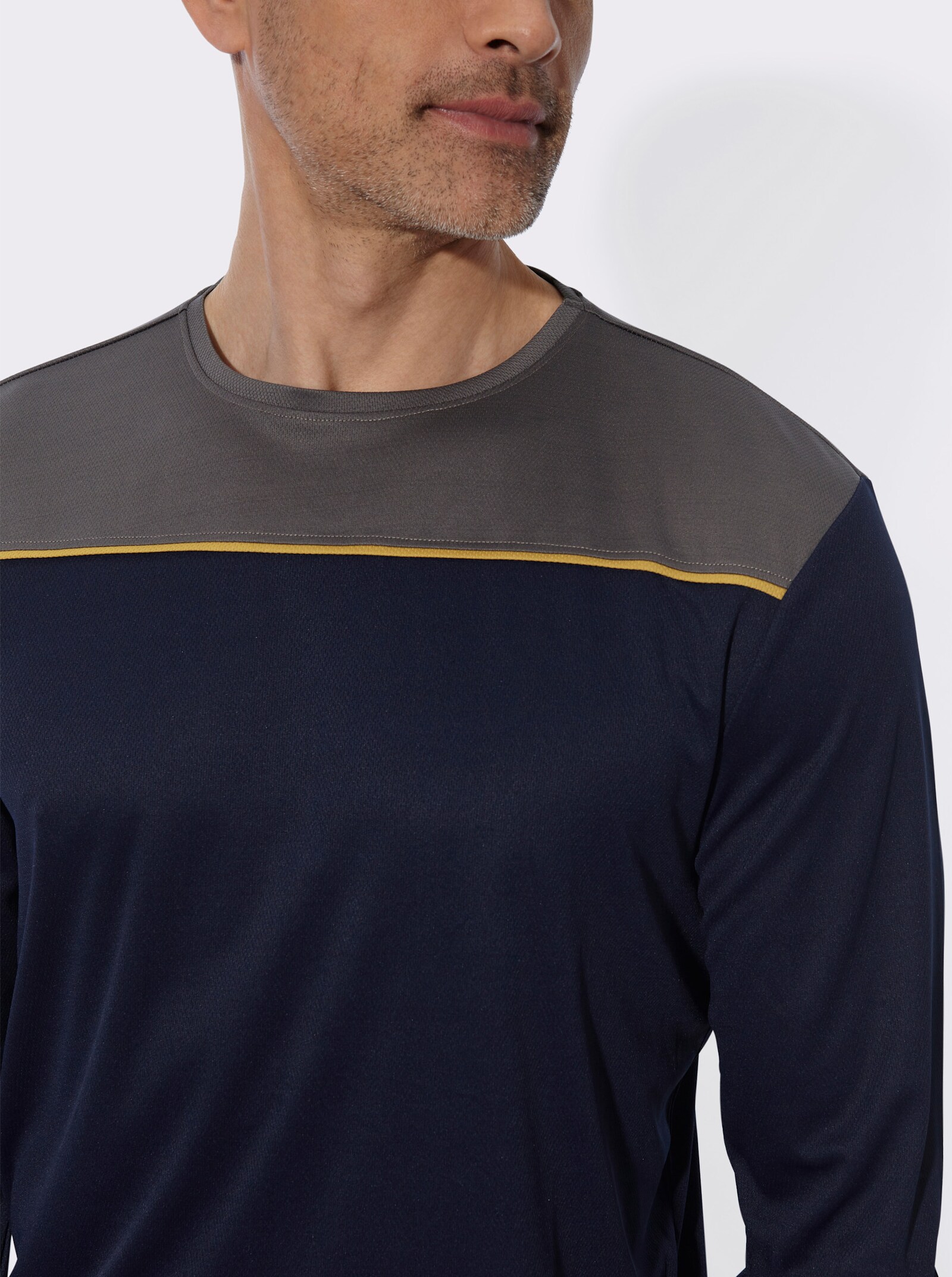 Freizeitshirt in atmungsaktiver Qualität - anthrazit-marine
