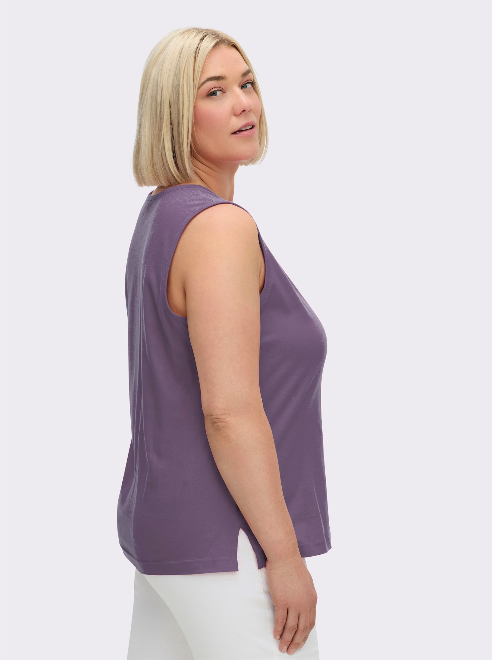 Shirttop mit Seitenschlitzen - feige