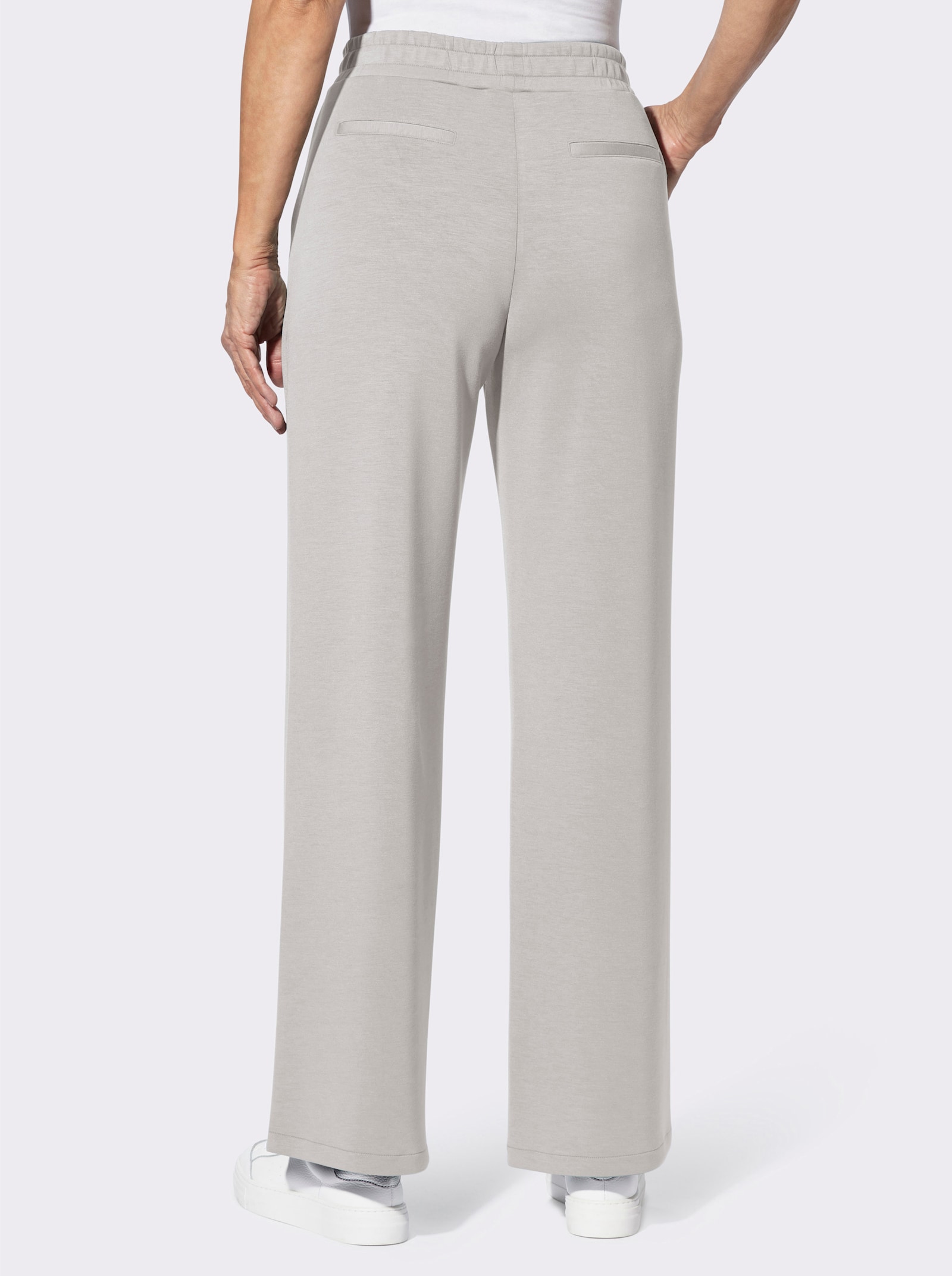 Jerseyhose in weich fliessender Qualität - hellgrau