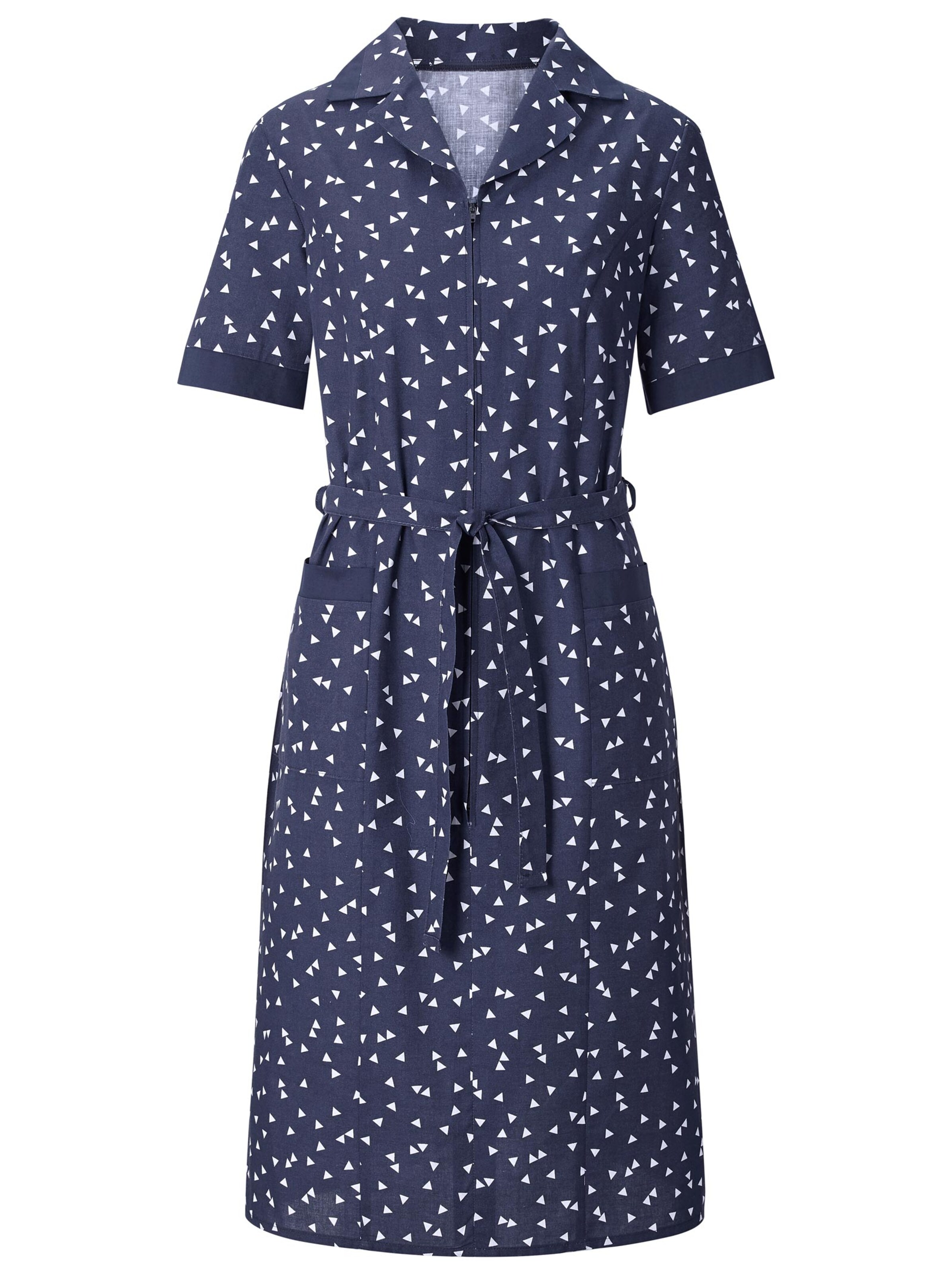 Kleiderschürze - marine-weiß