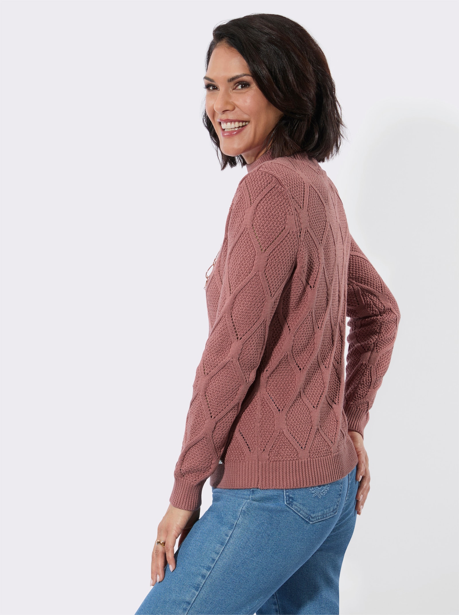 Stehkragenpullover - rosenholz