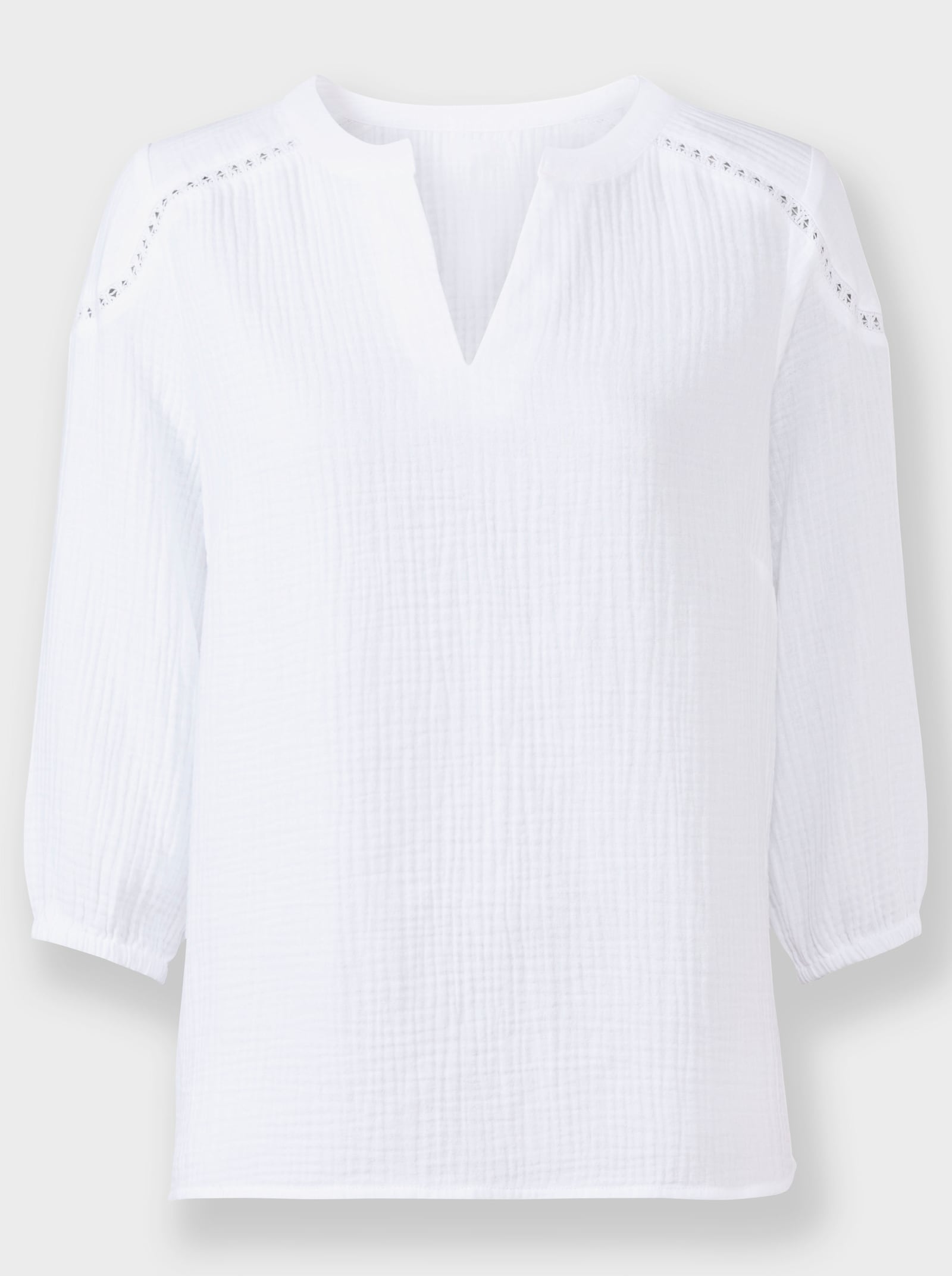 Baumwollbluse in Musselin-Qualität - ecru