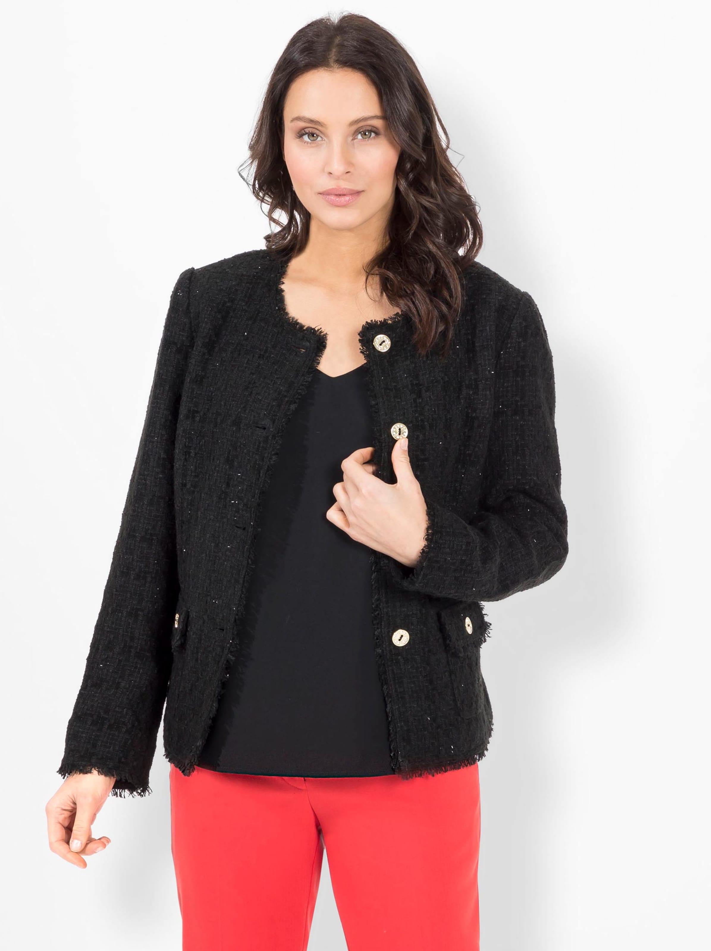 boucle blazer black