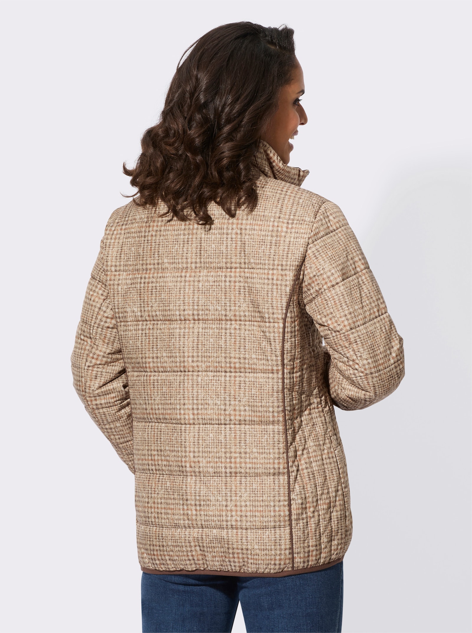 Steppjacke mit leichter Wattierung, bedruckt - sand-cognac-bedruckt