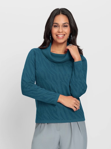 Jacquard-Pullover in Feinstrick-Qualität - topas