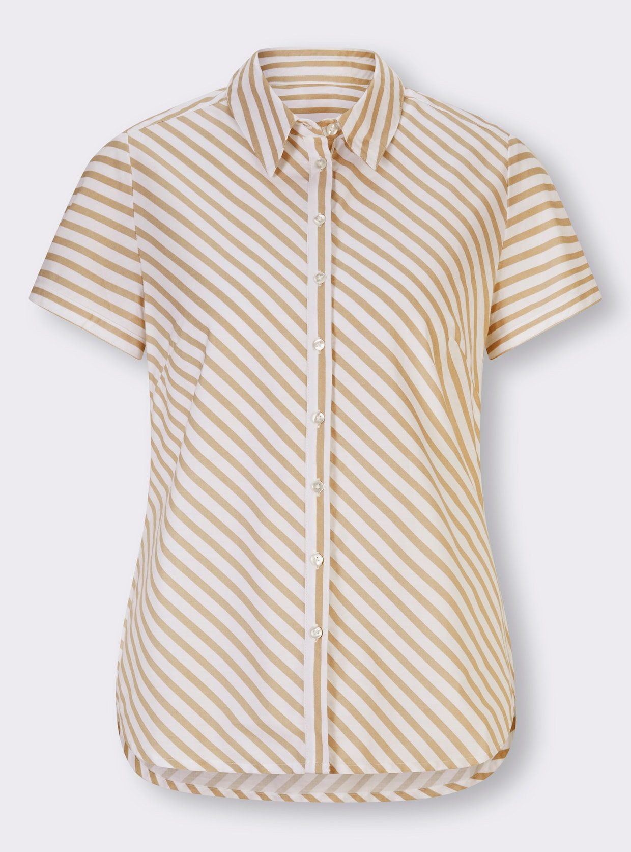 heine Blouse met korte mouwen - beige/ecru gestreept