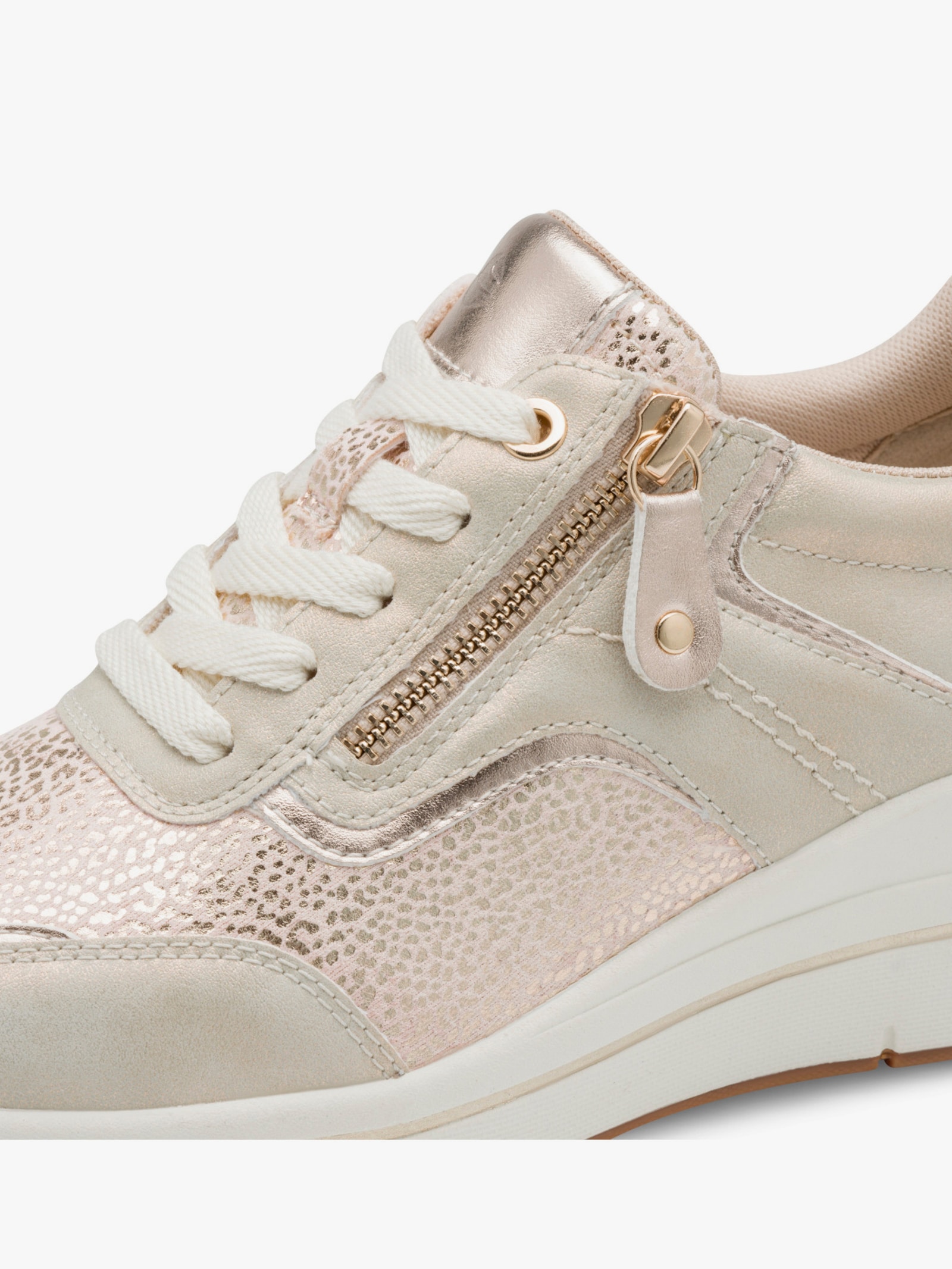Jana Sneaker mit Zipper - goldfarben
