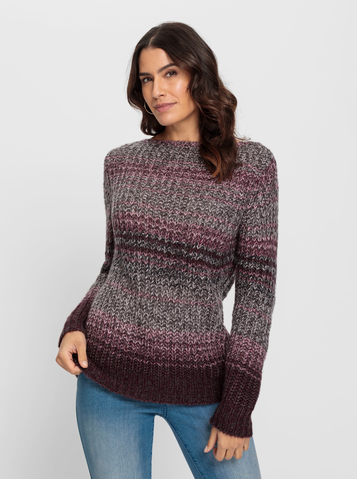 Pullover - burgund-gemustert