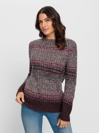 Pullover - burgund-gemustert