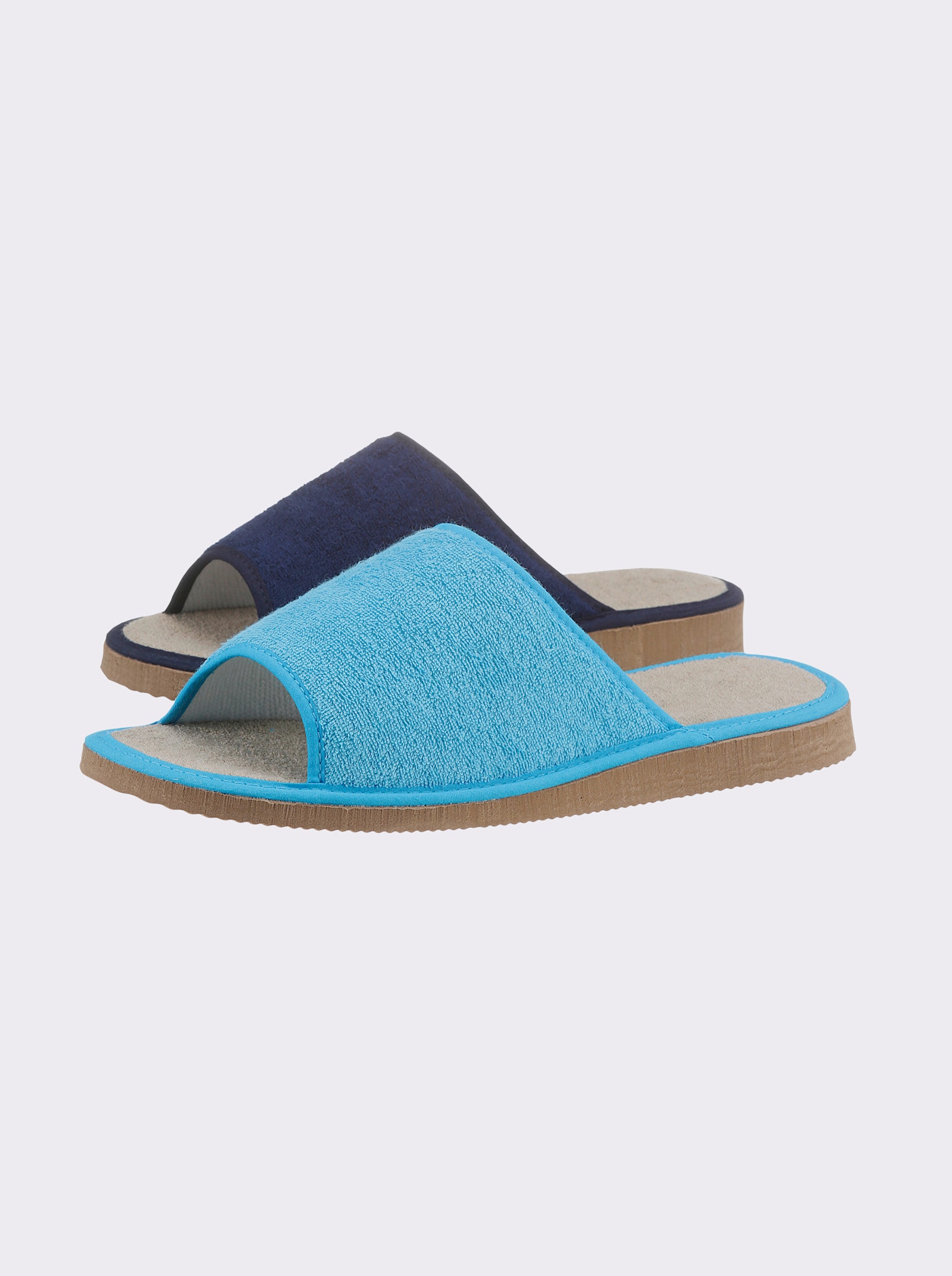 Pantoffels - turquoise + marine