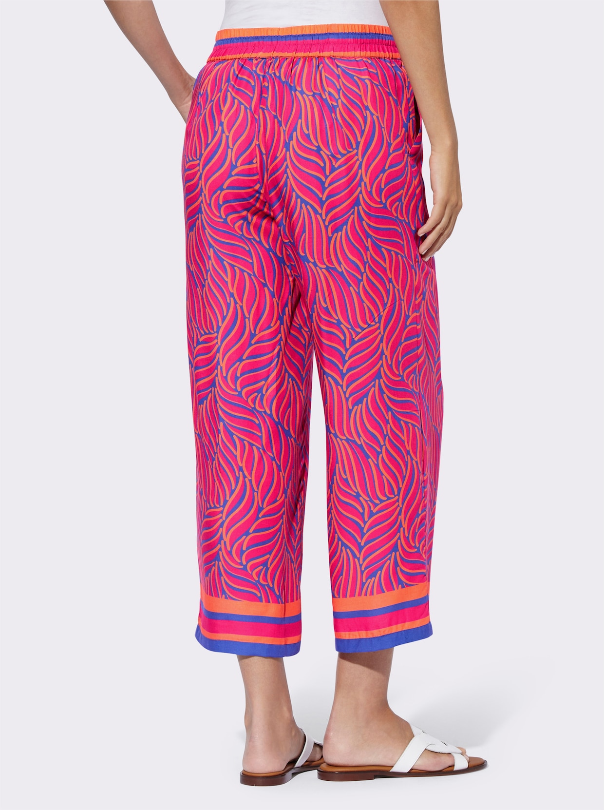 heine Bedrukte broek - koningsblauw/pink bedrukt