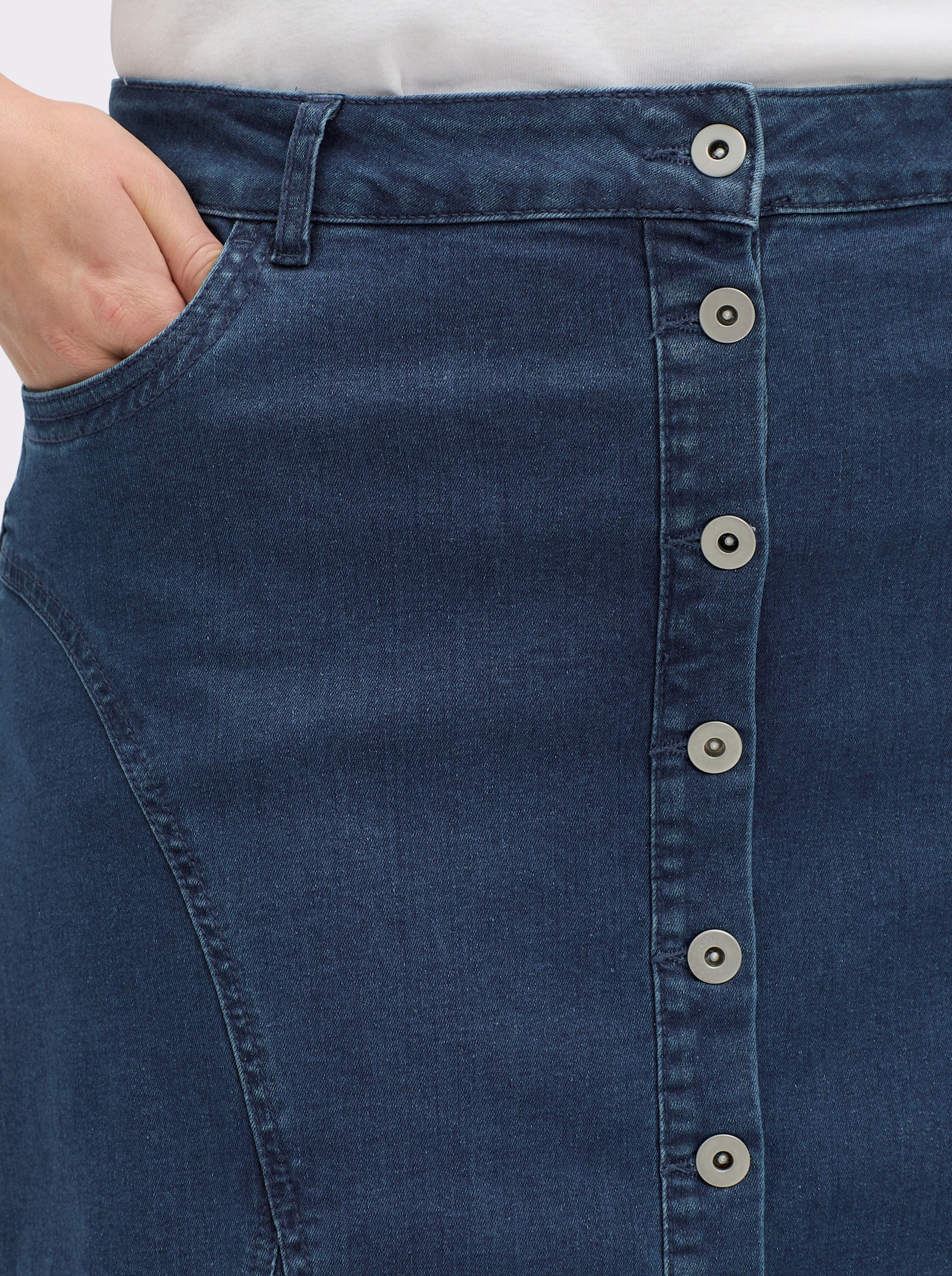 Jeansrock in Stretch-Qualität - blue-stone-washed