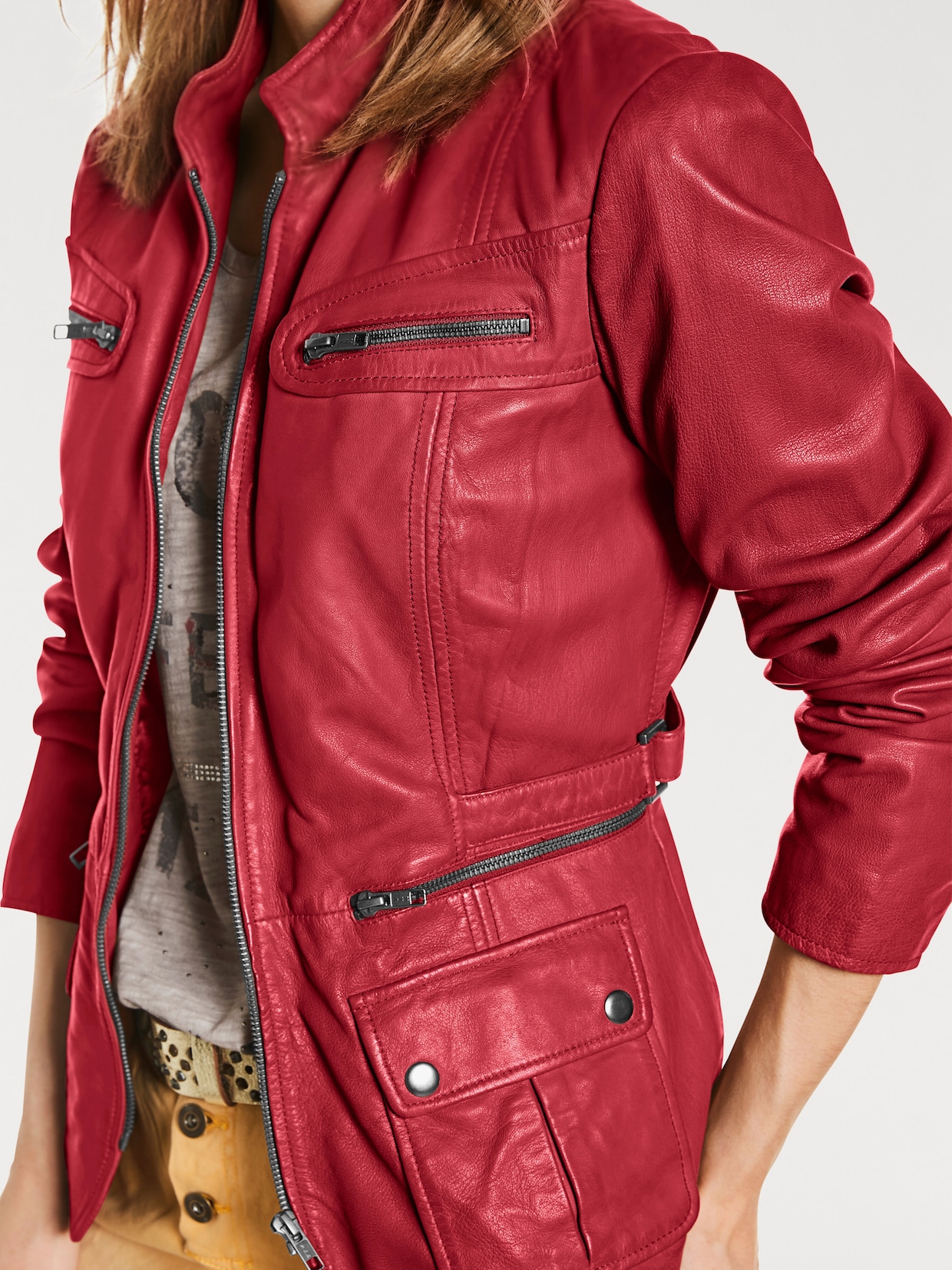 heine Leren jack - rood