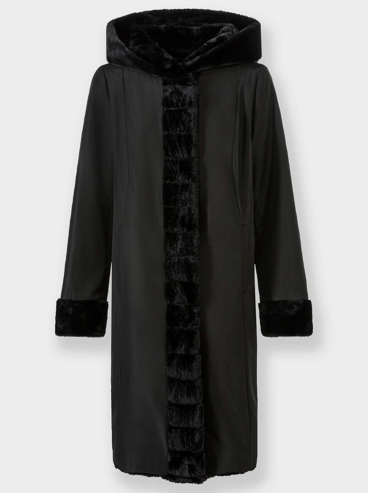 heine Manteau imitation fourrure - noir