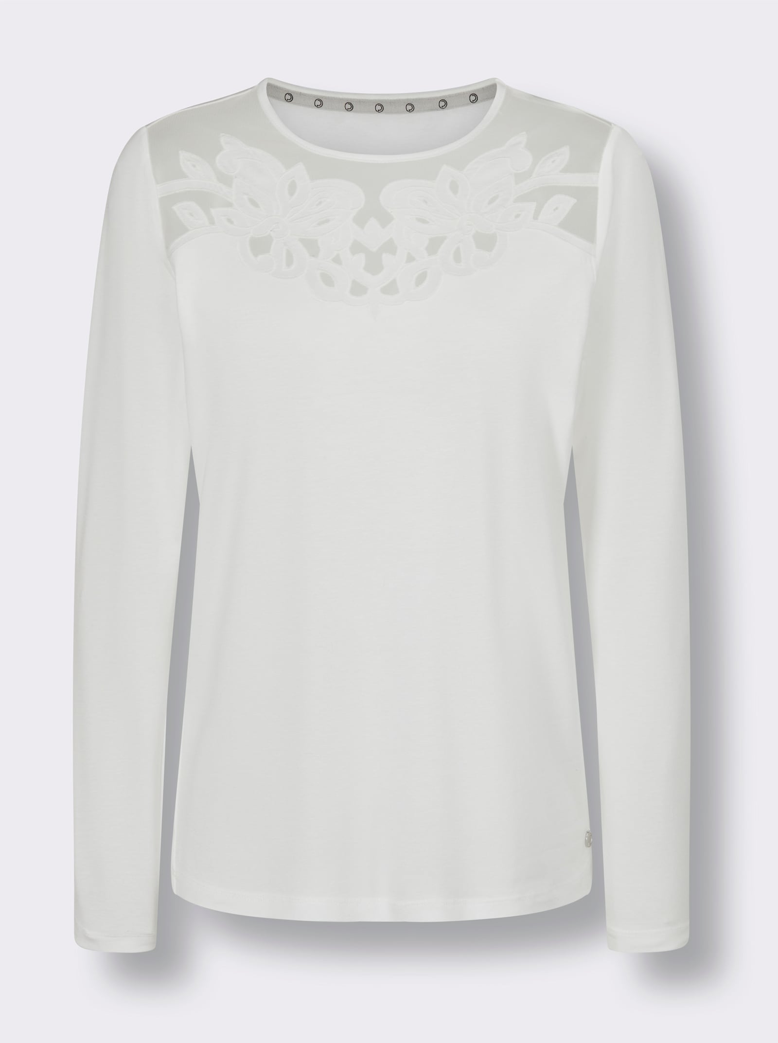 CREATION L PREMIUM Langarmshirt in Lyocell-Qualität - ecru