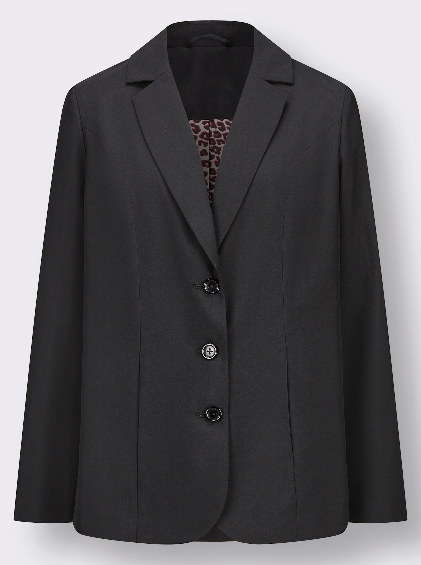 Blazer mit Futter, gemustert - schwarz