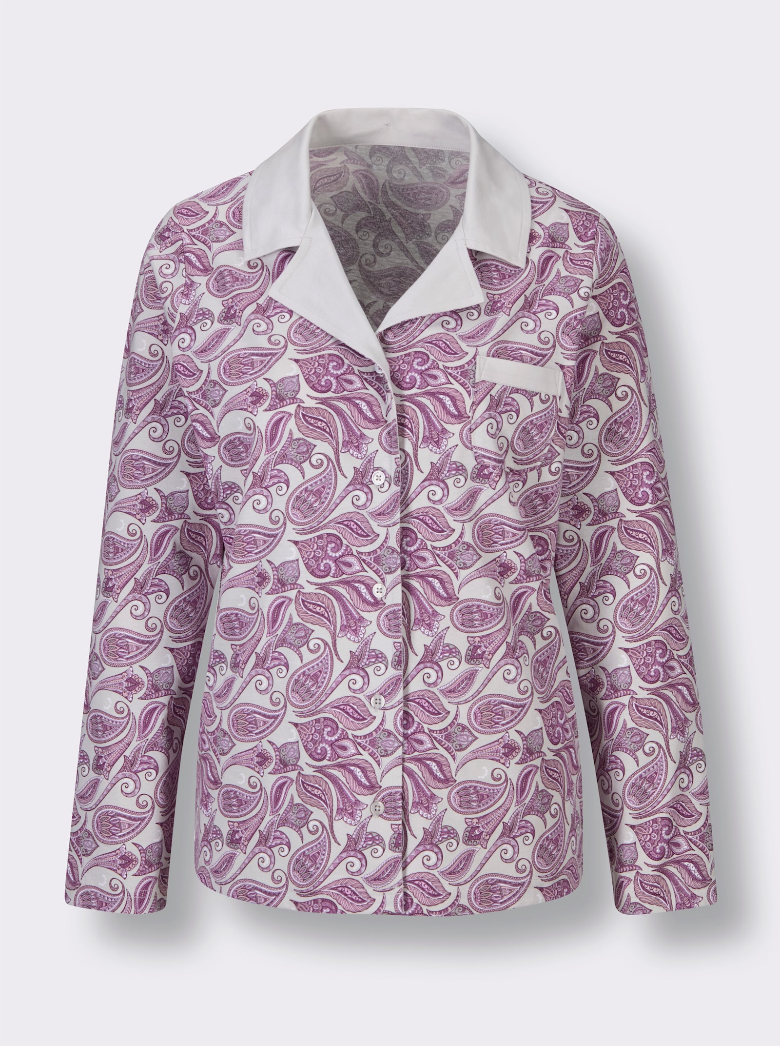 wäschepur Schlafanzug - steingrau-hellgrau-bedruckt